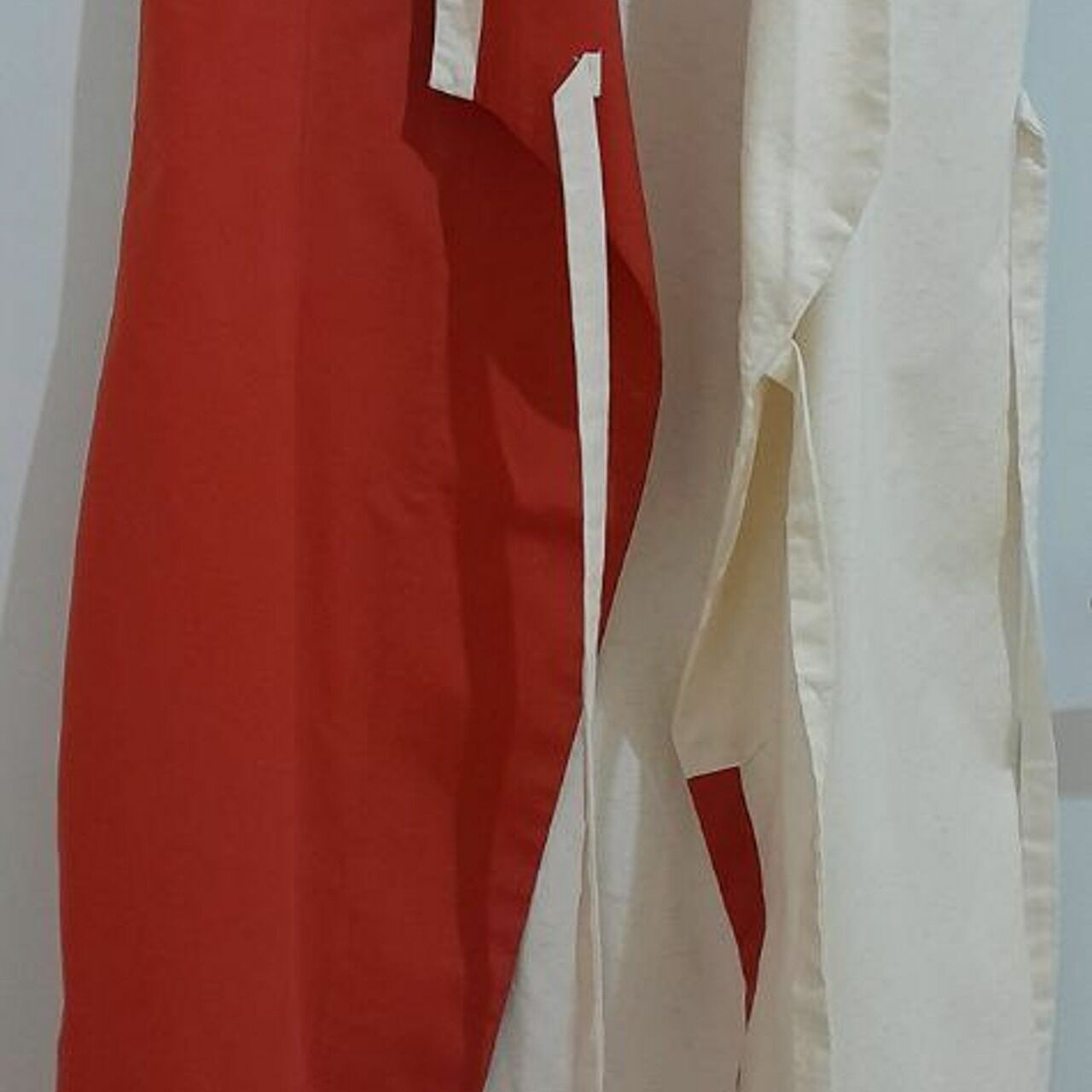 Berrybenka Orange & Broken White Wrap Midi Dress