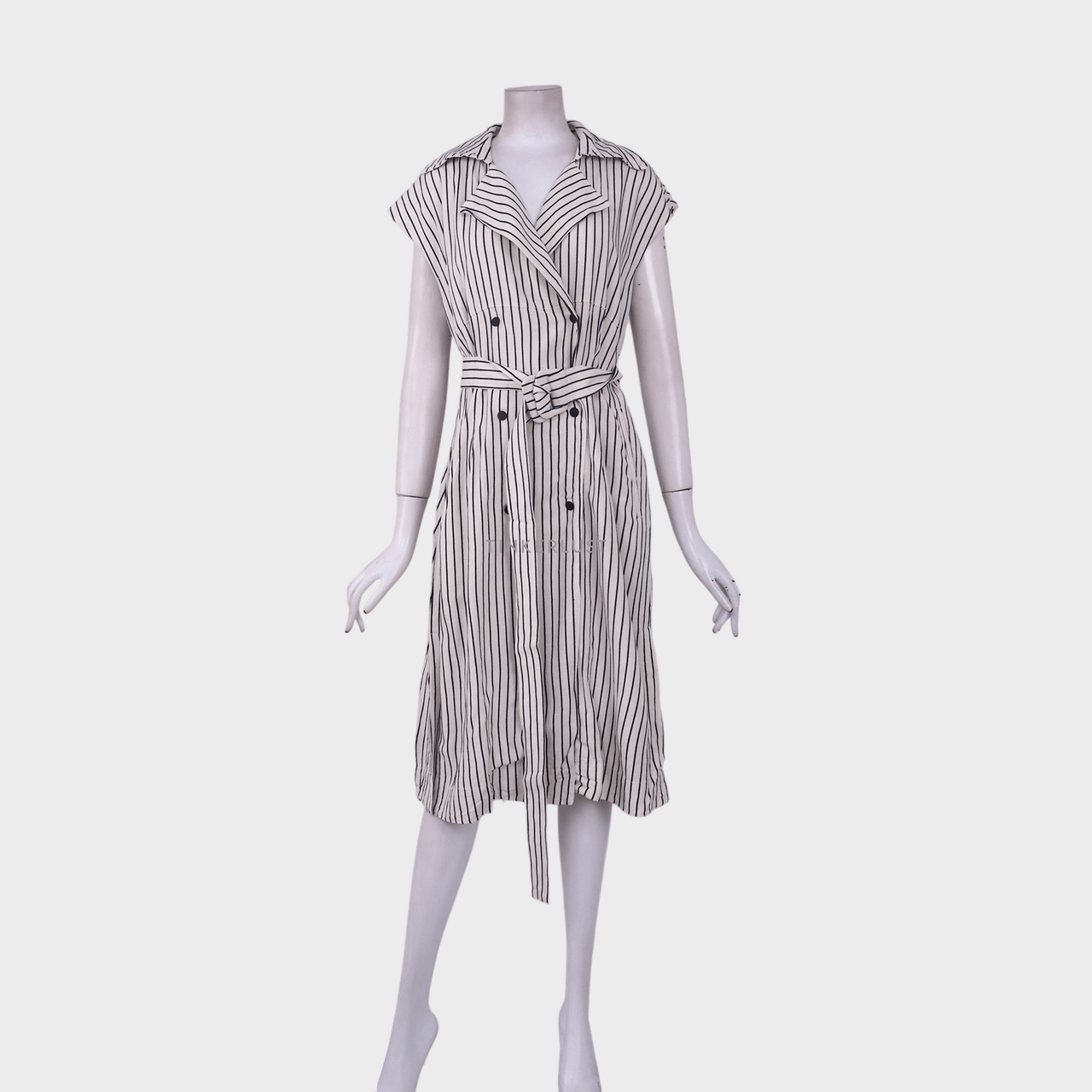 Lily Black & White Stripes Midi Dress