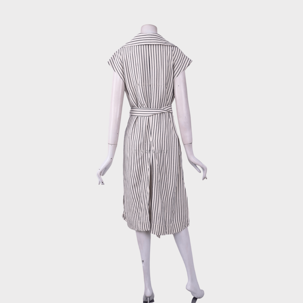 Lily Black & White Stripes Midi Dress