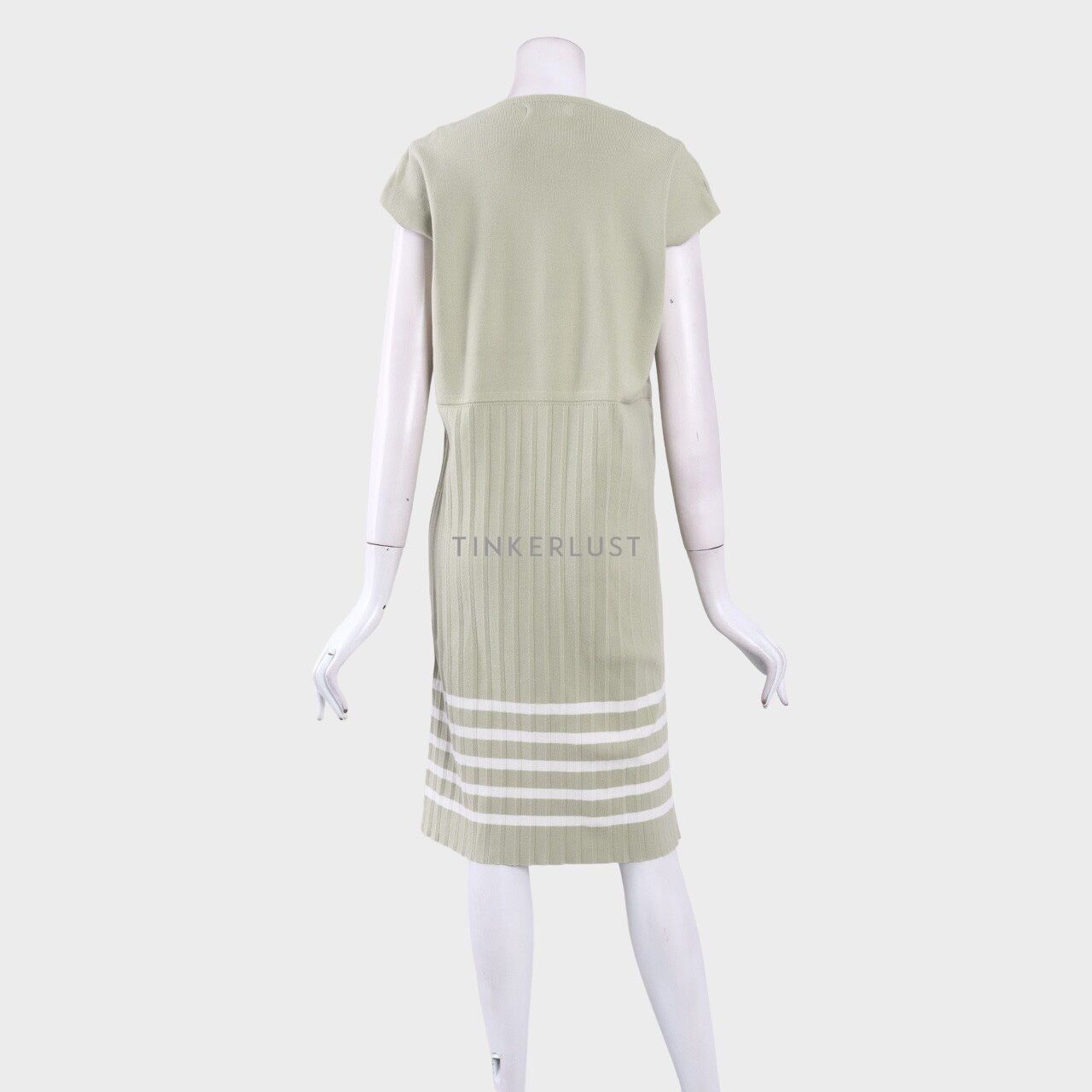 Beatrice Clothing Green & White Knit Mini Dress
