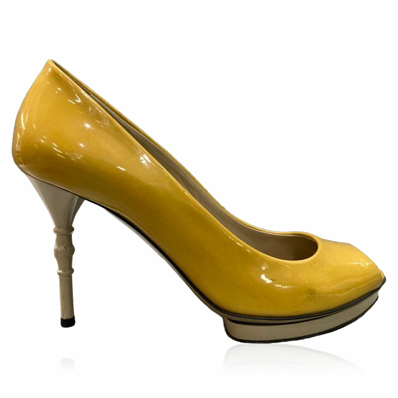 Sergio Rossi Patent Yellow Heels