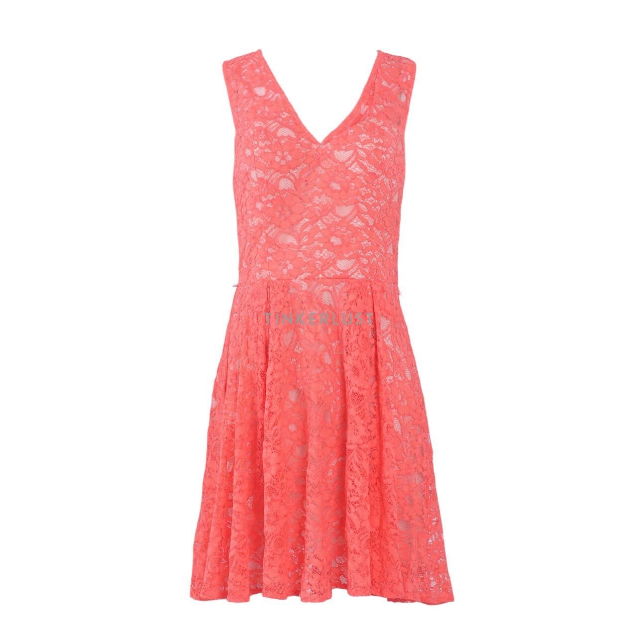 Oasis Coral Lace Mini Dress