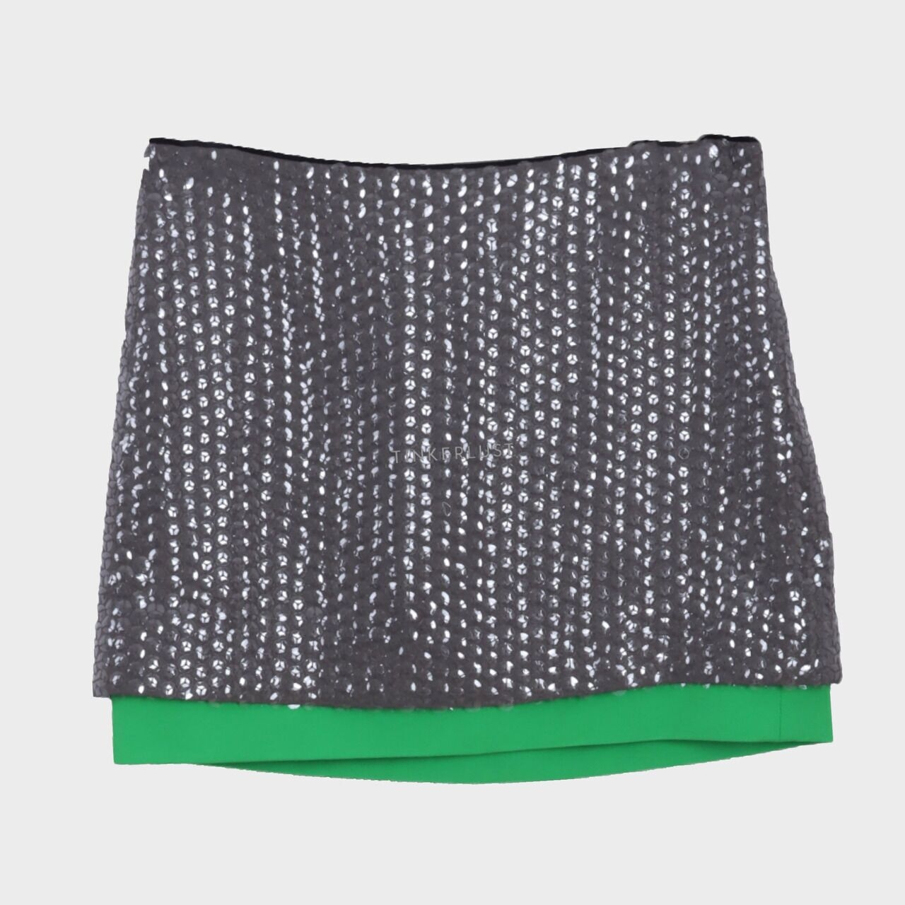 Diane von Furstenberg Clean Elley Grey Green Sequin Mini Skirt