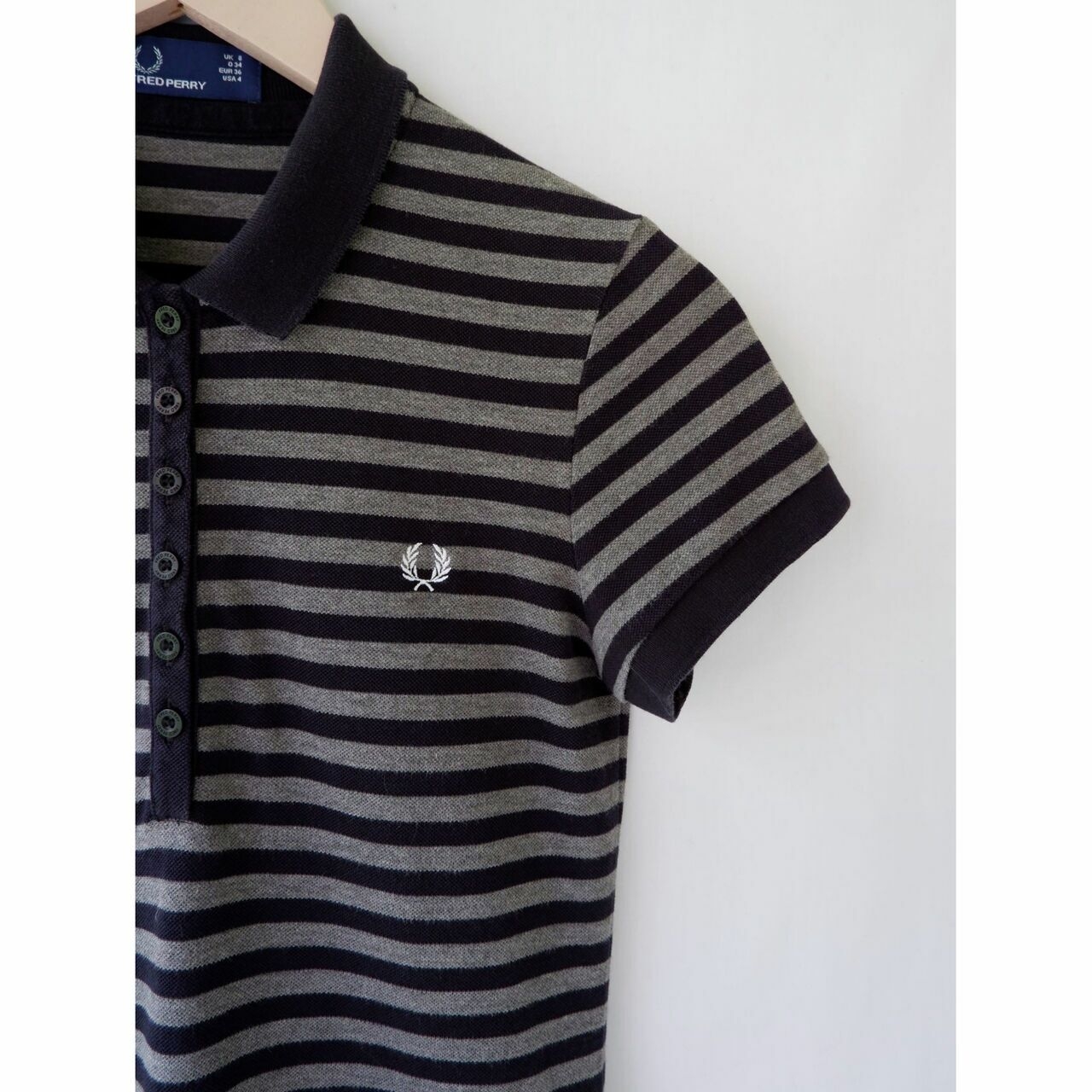 Fred Perry Black & Grey Stripes Polo Shirt