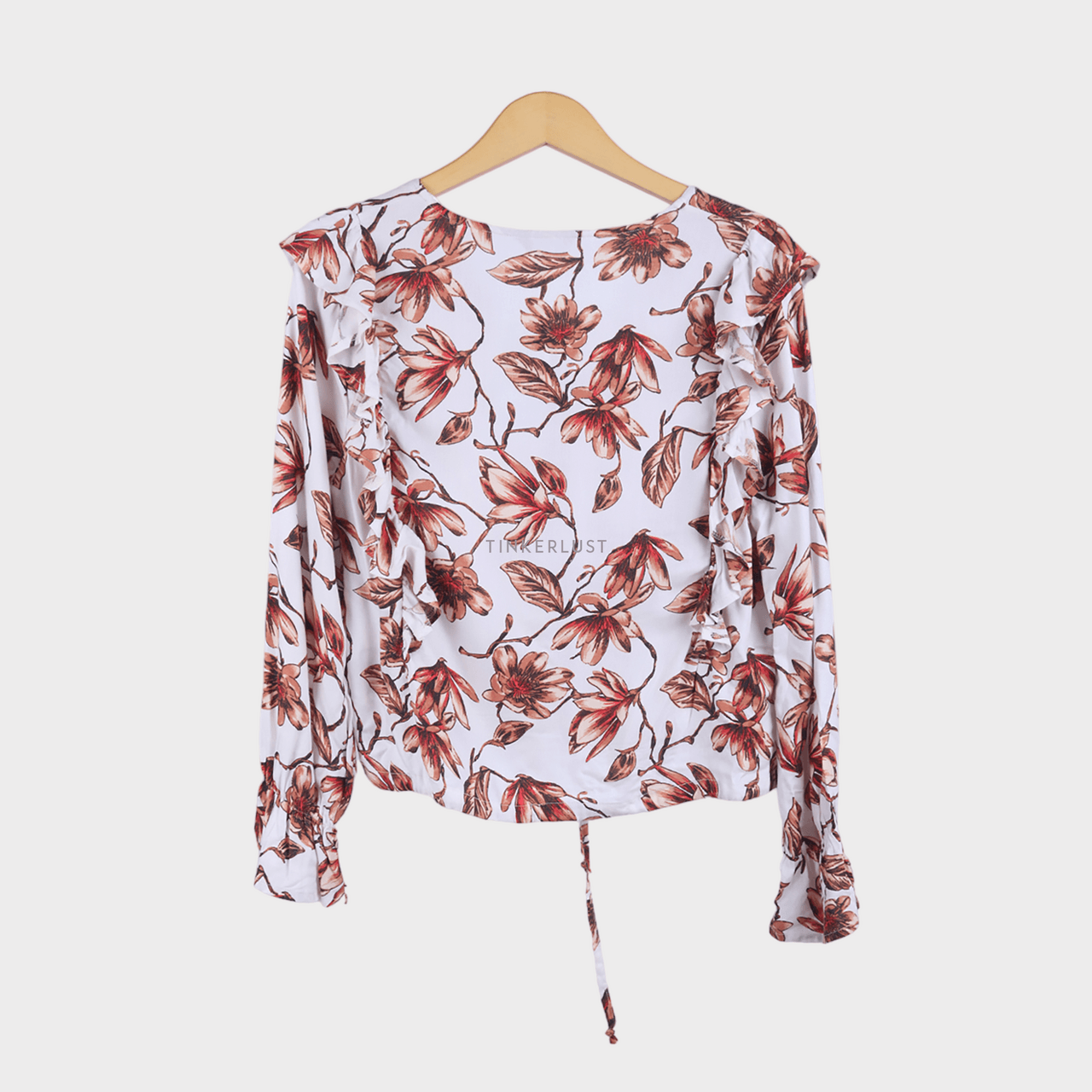 Max Brown & White Floral Blouse