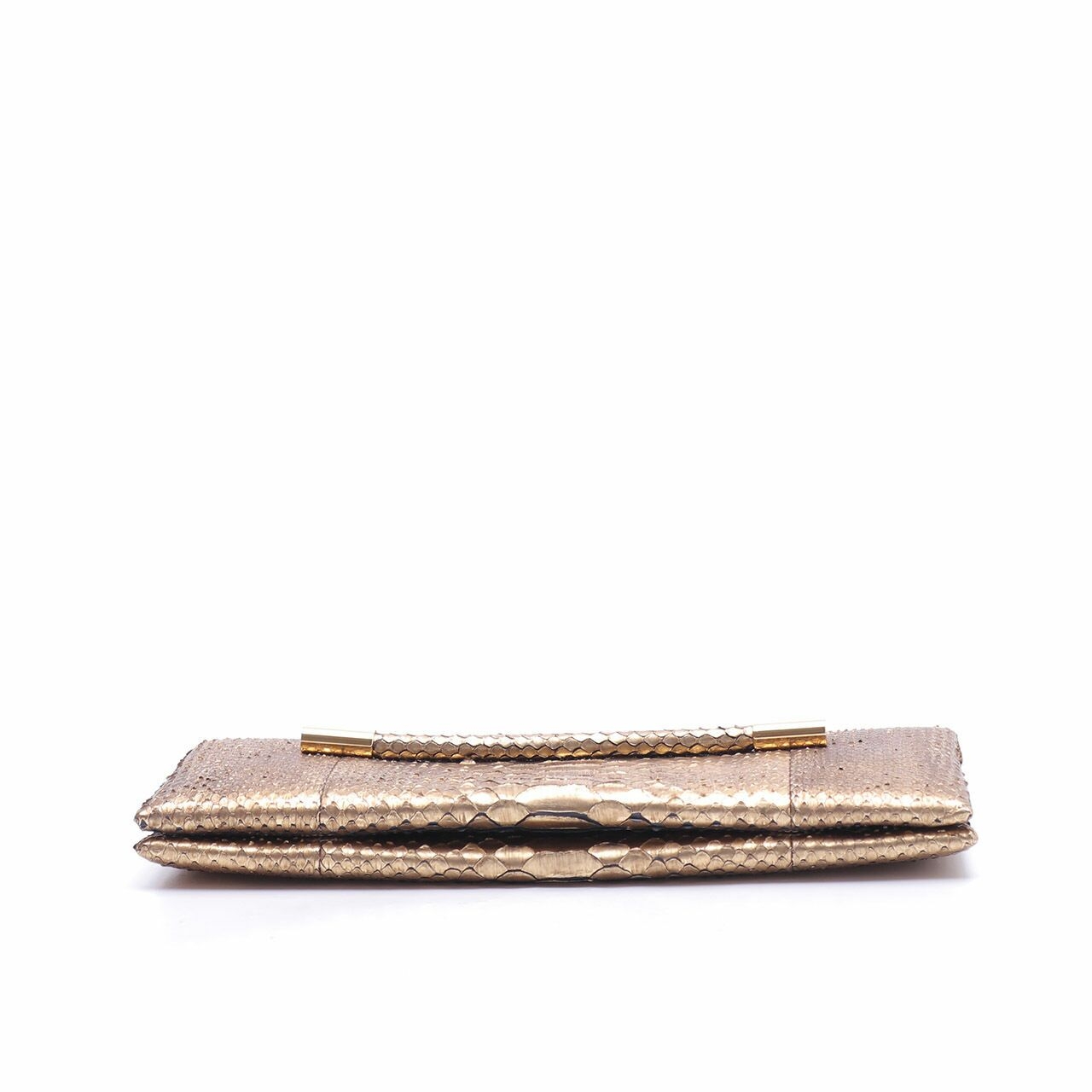 Tom Ford Small Clutch With Handle in Python Leather Gold Clutch