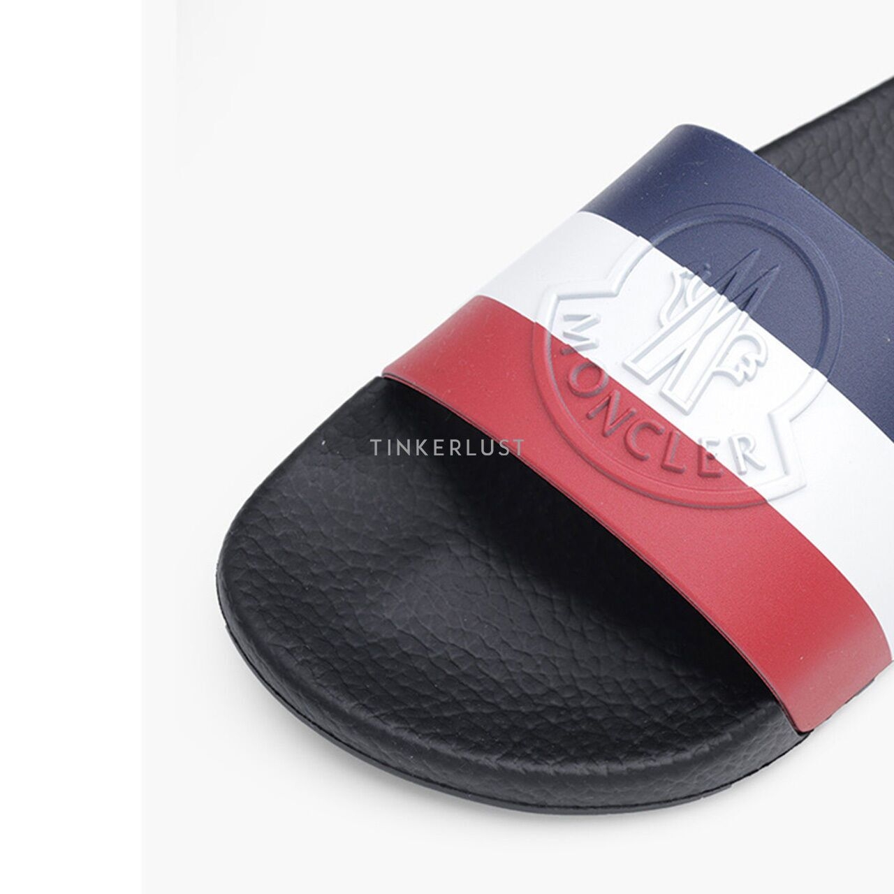Moncler Women Basile Logo Embossed Slides in Black Sandals