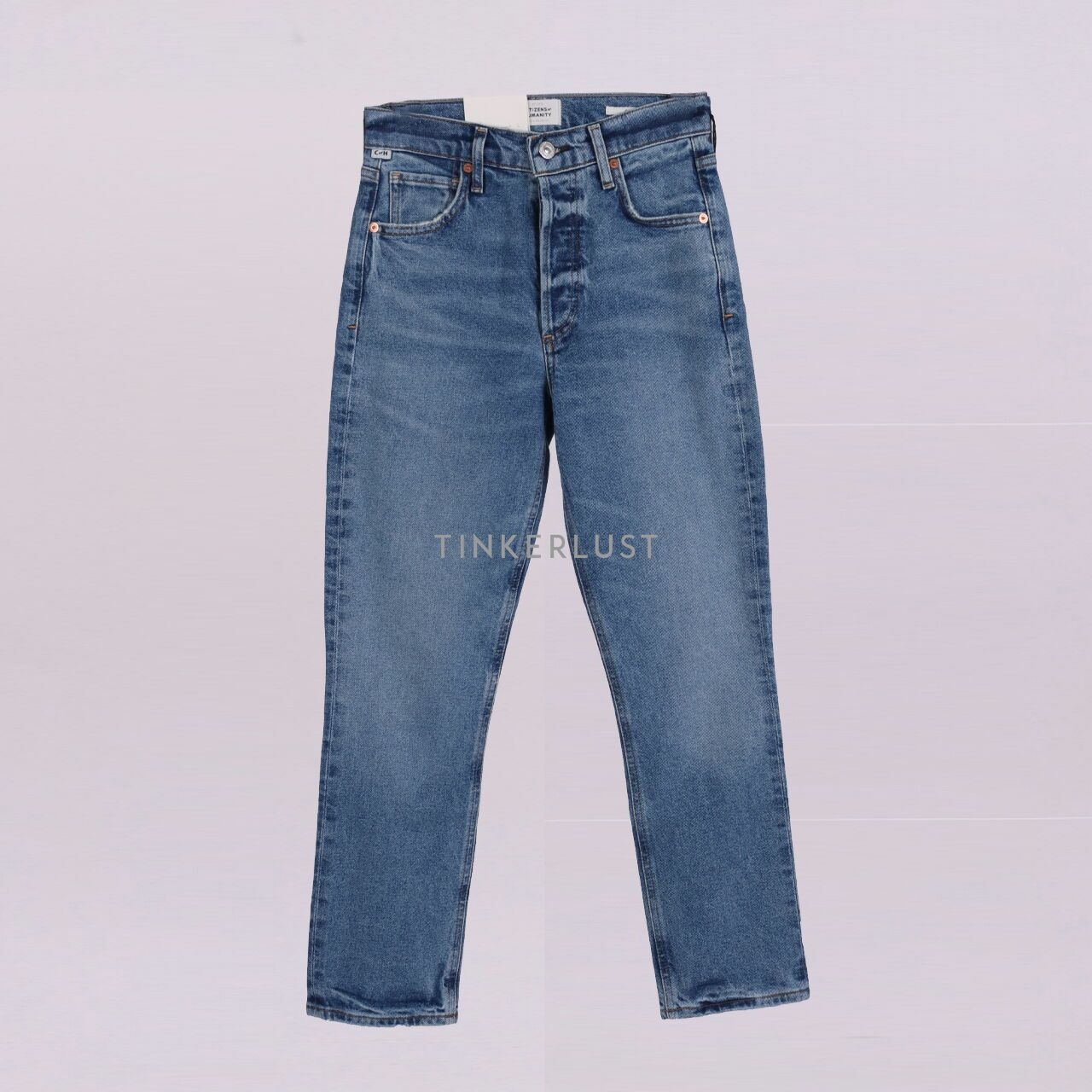 Citizens of Humanity Dark Blue High Rise Straight Charlotte Crop Pants