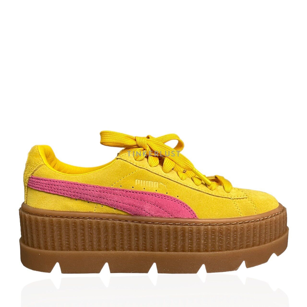 Puma Fenty by Rihanna Cleated Creeper Suede Yellow Sneakers