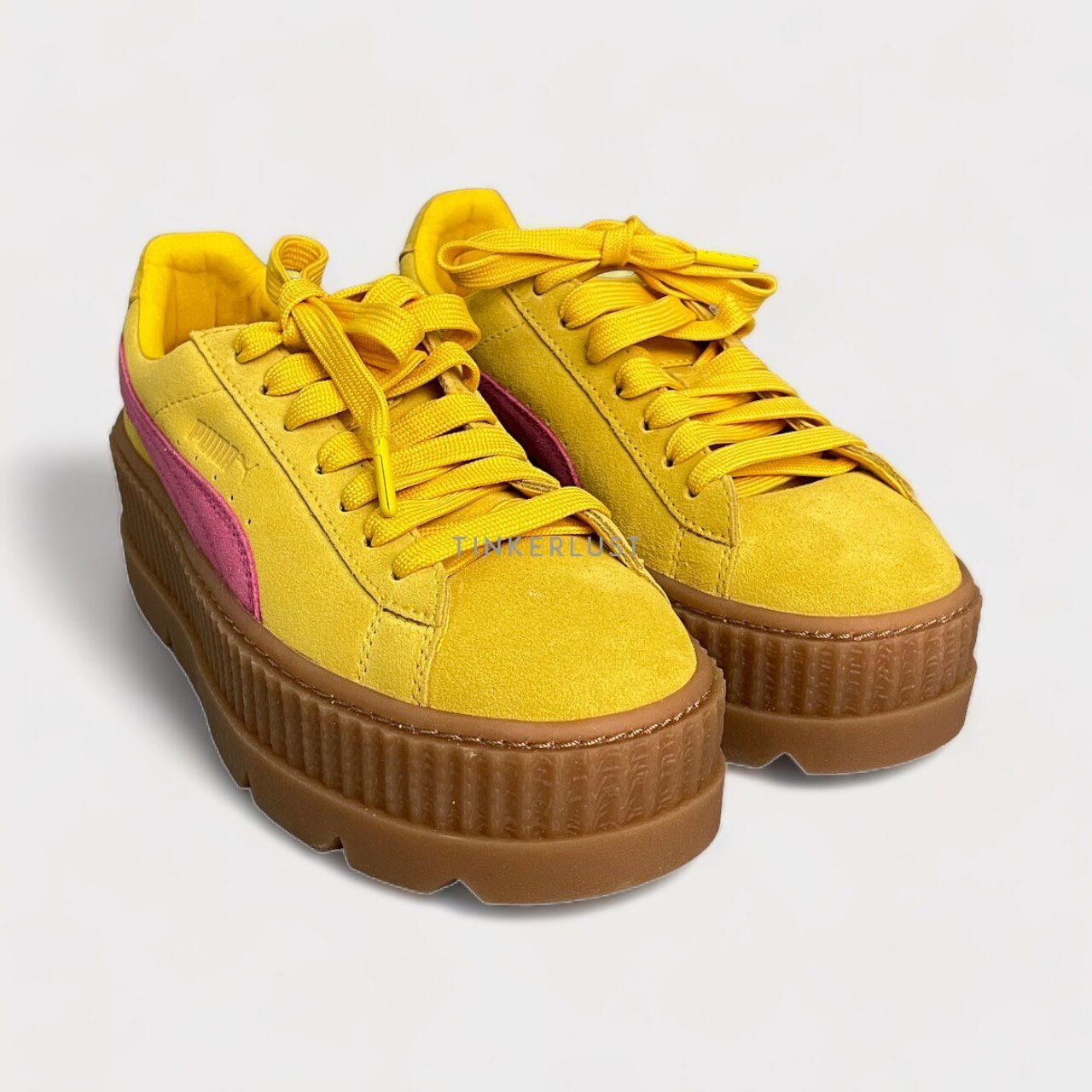 Puma Fenty by Rihanna Cleated Creeper Suede Yellow Sneakers
