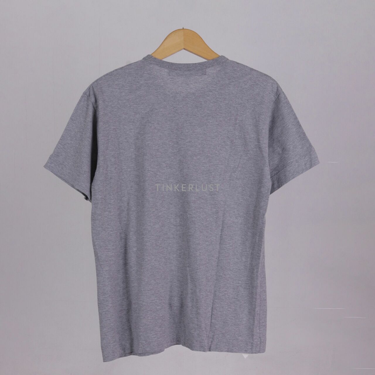 Comme Des Garcons Grey Red Heart Print T-Shirt