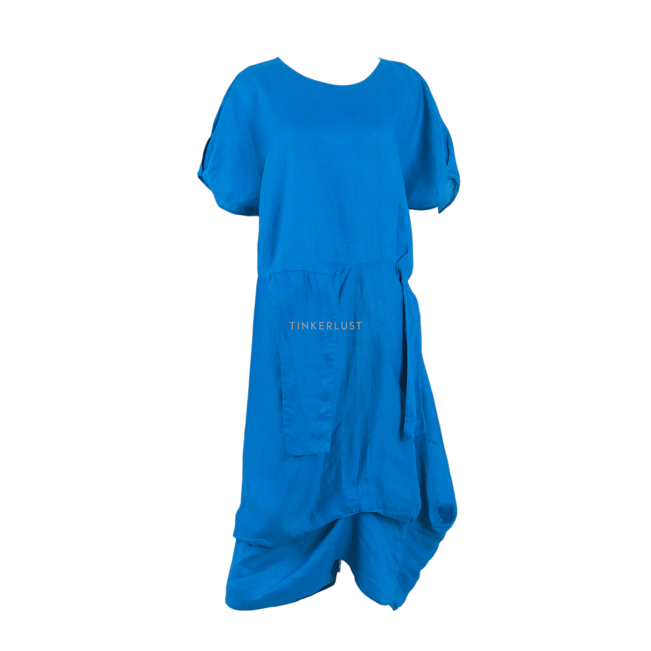 Biasa Blue Short Sleeve Long Dress