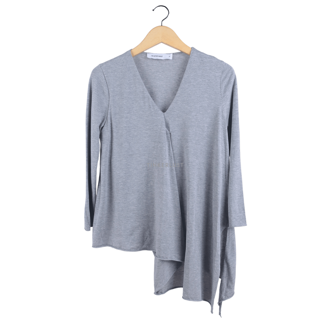 The Editor's Market Grey Assymetric Blouse