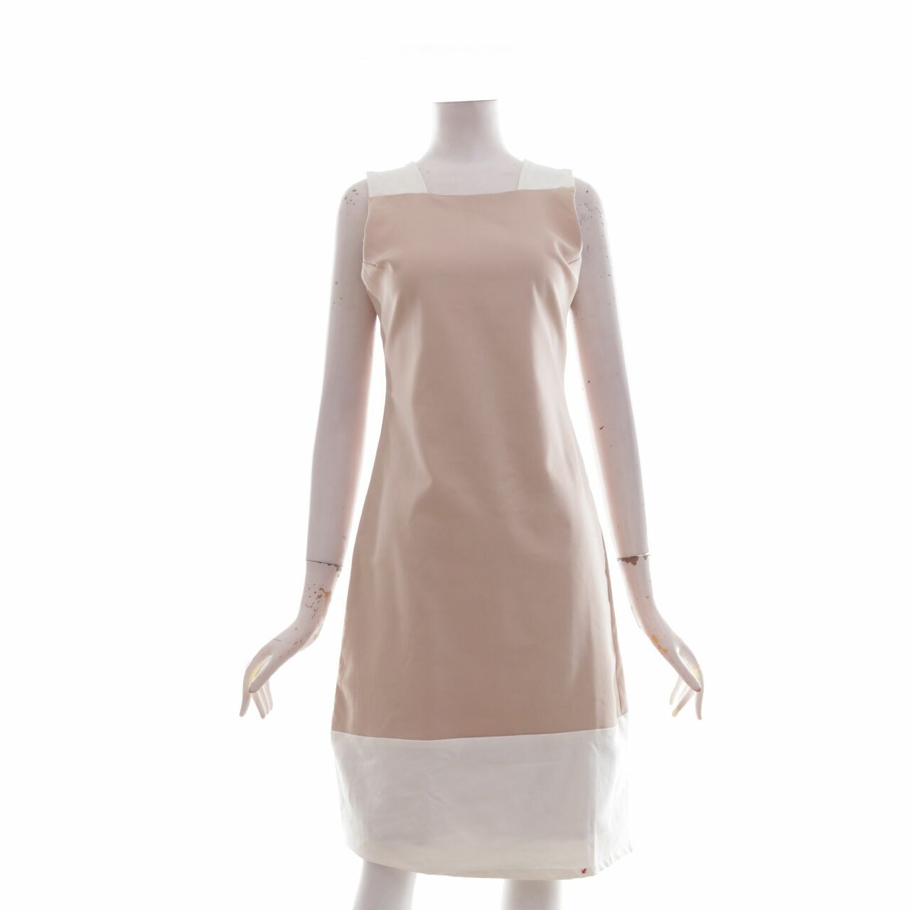 Lovo Beige & White Midi Dress