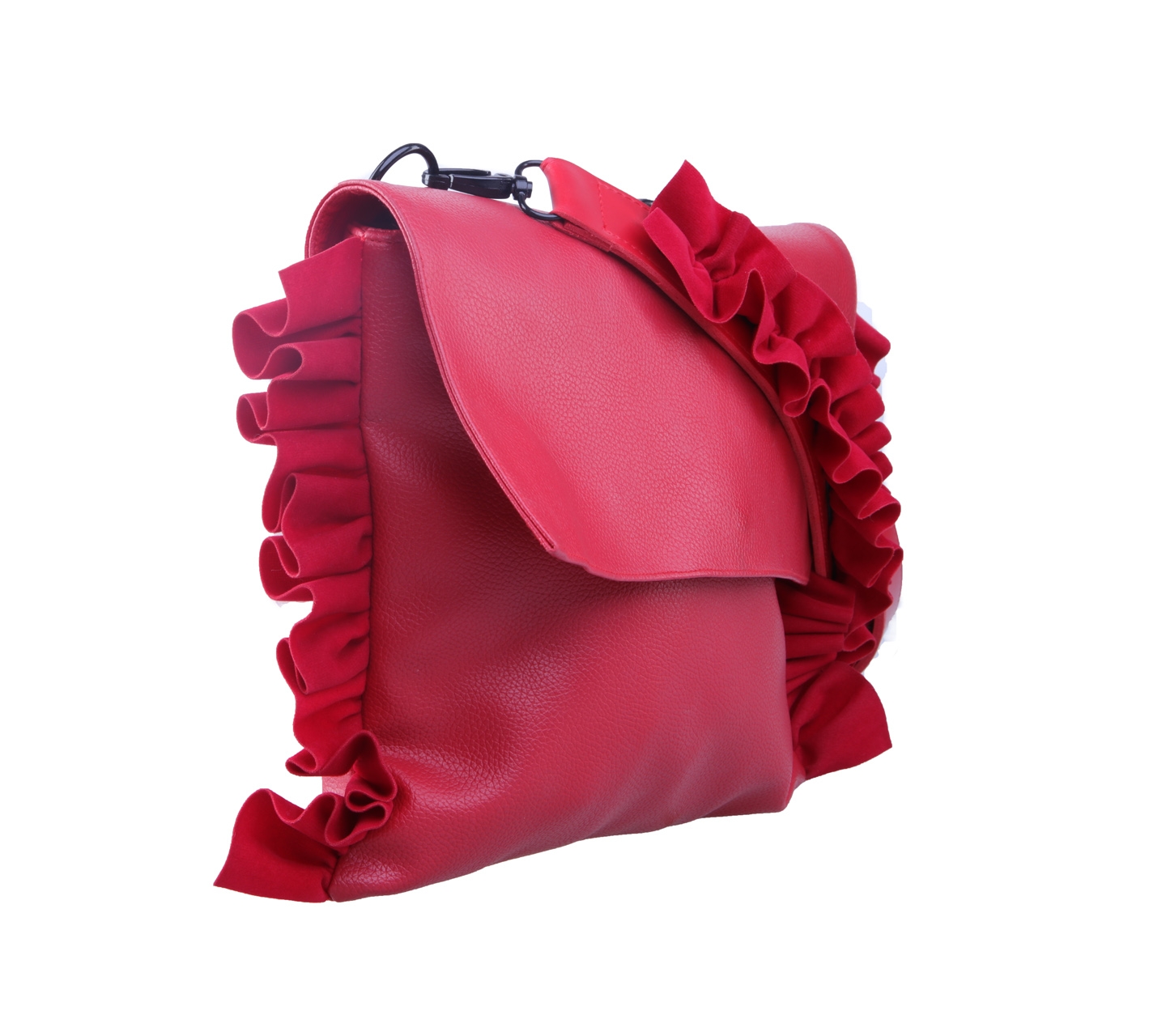 Mannequin Plastic Red Ruffle Flap Sling Bag