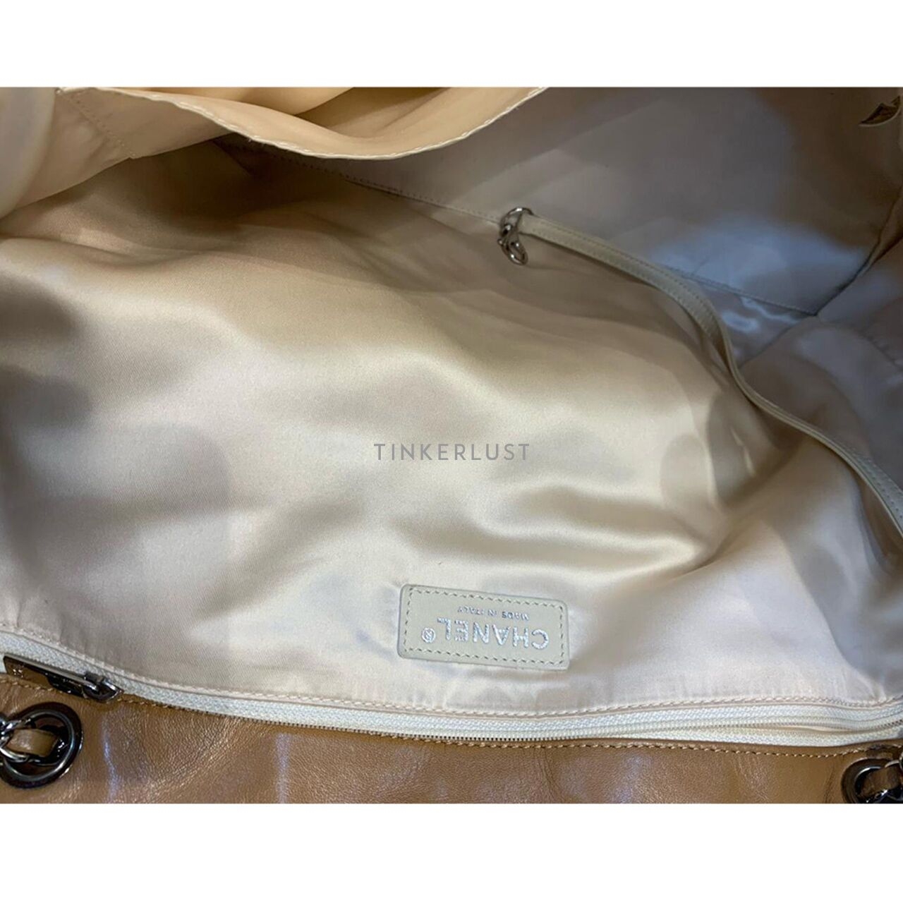 Chanel East West Beige Large Lambskin SHW #12 Tote Bag 