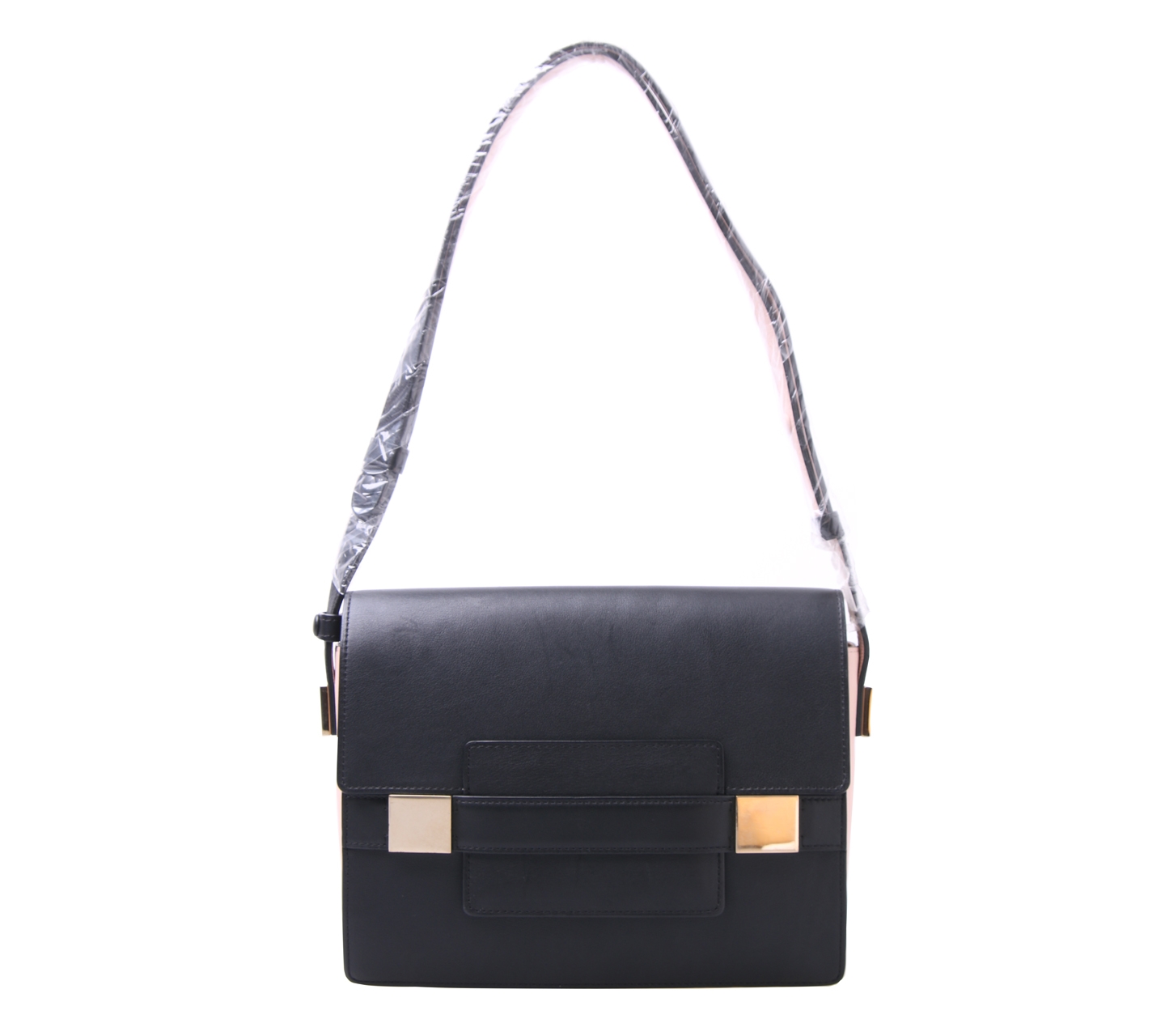 Delvaux Black And Dusty Pink Sling Bag