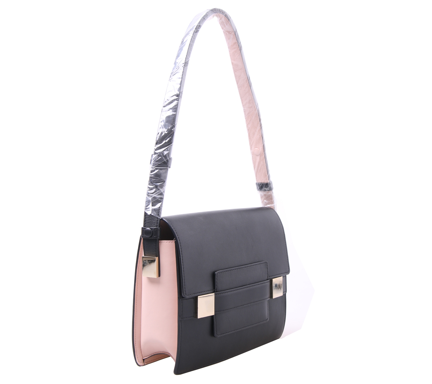 Delvaux Black And Dusty Pink Sling Bag