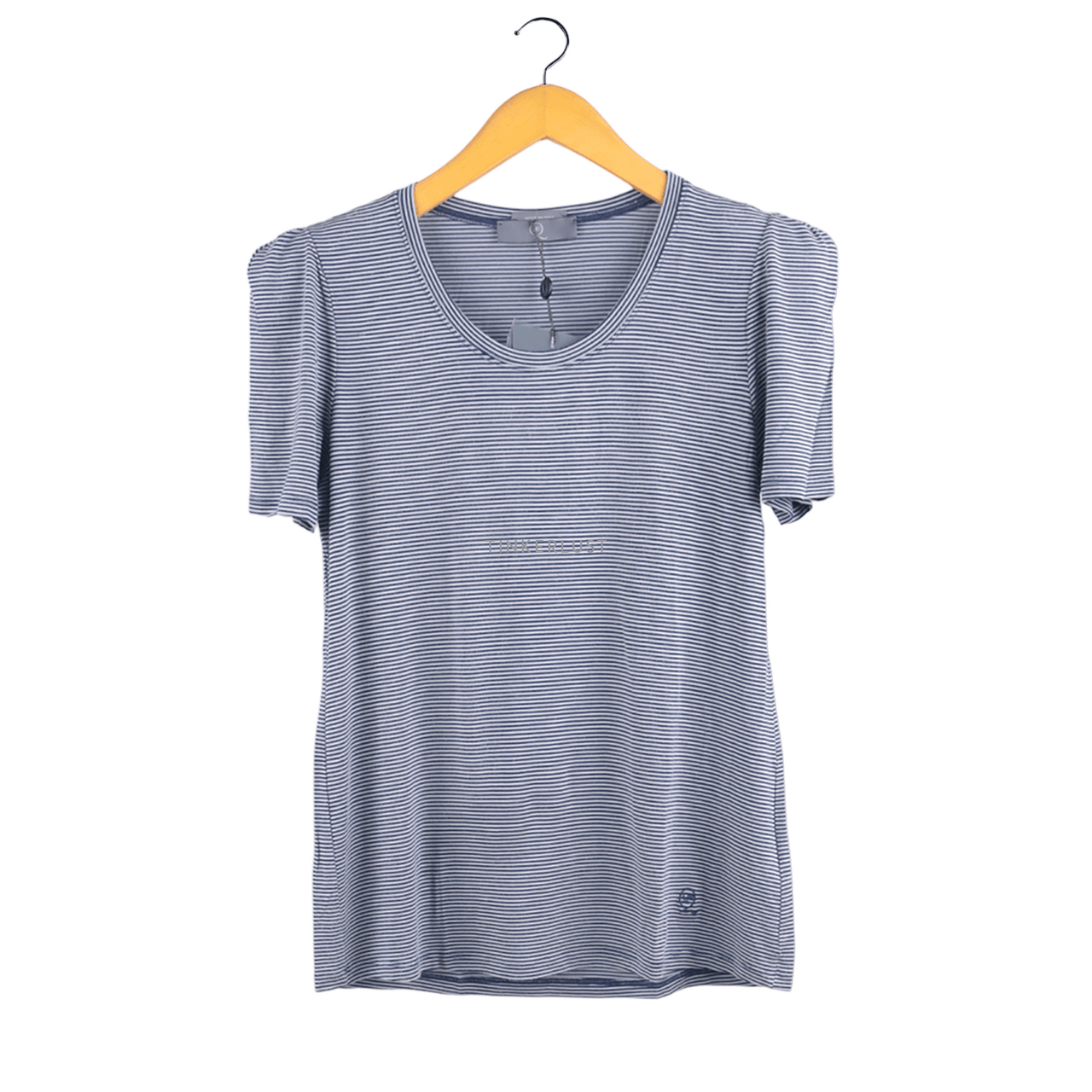 McQ Alexander McQueen Blue & Grey Stripes T-Shirt