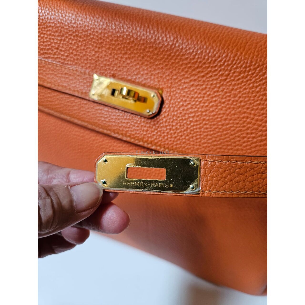 Hermes Kelly 35 Orange Togo Leather #N GHW Satchel