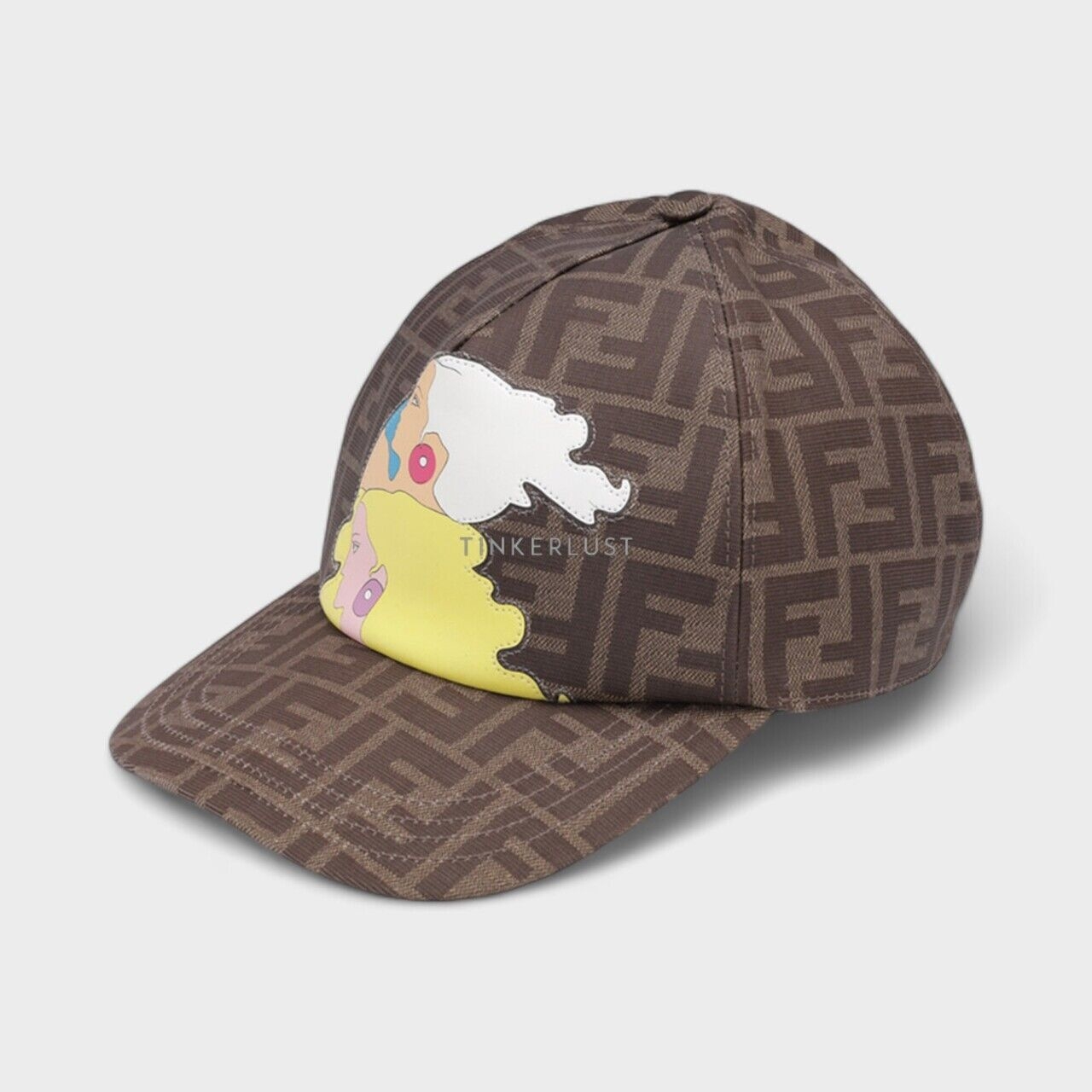 Fendi All Over FF Logo Baseball Cap in Brown/Tobacco with The Hairdo Girls Graphics