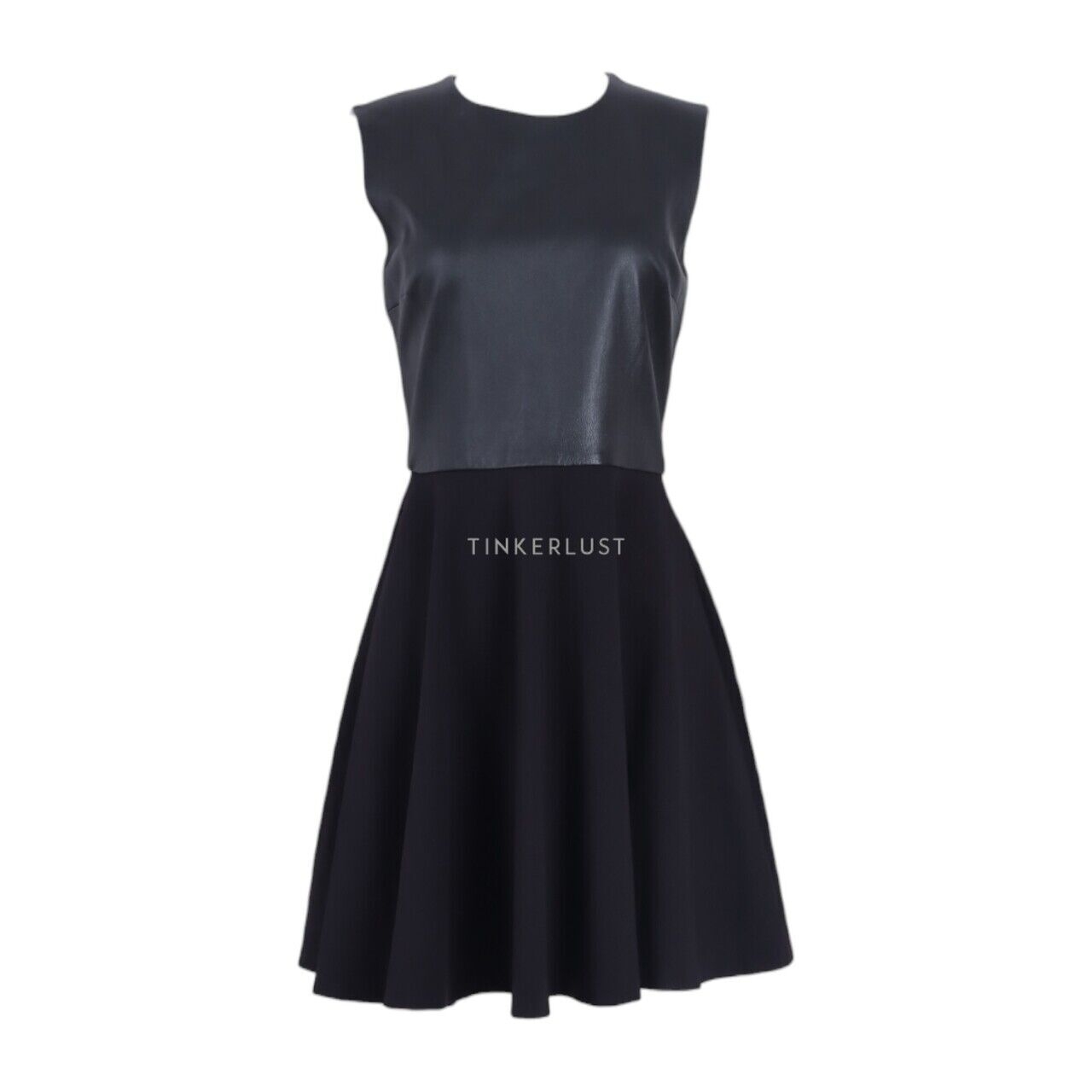 Diane Von Furstenberg Leather Jeannie Two Black Mini Dress