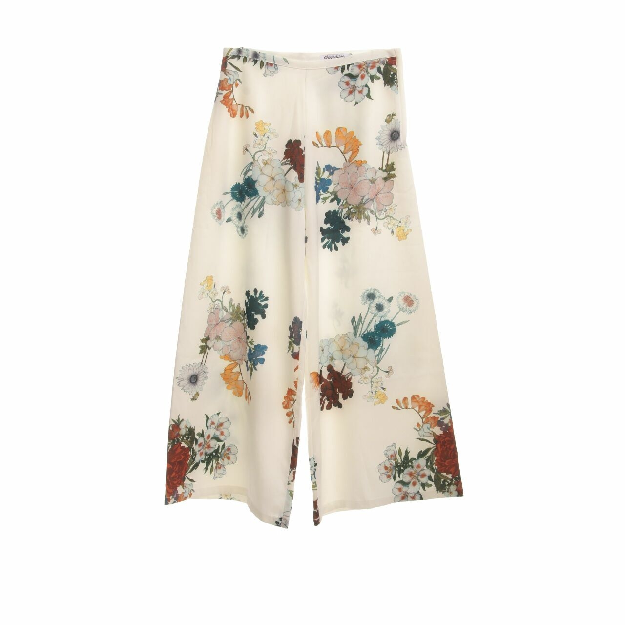 Chocochips White Floral Long Pants