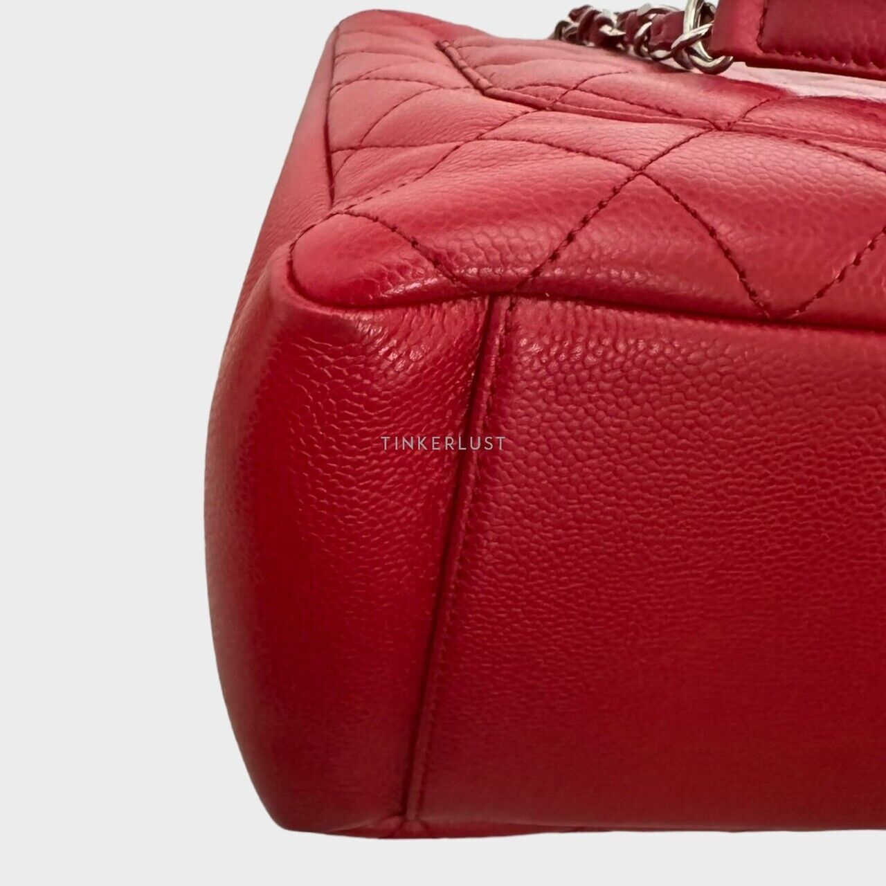 Chanel GST Red Caviar SHW Tote Bag