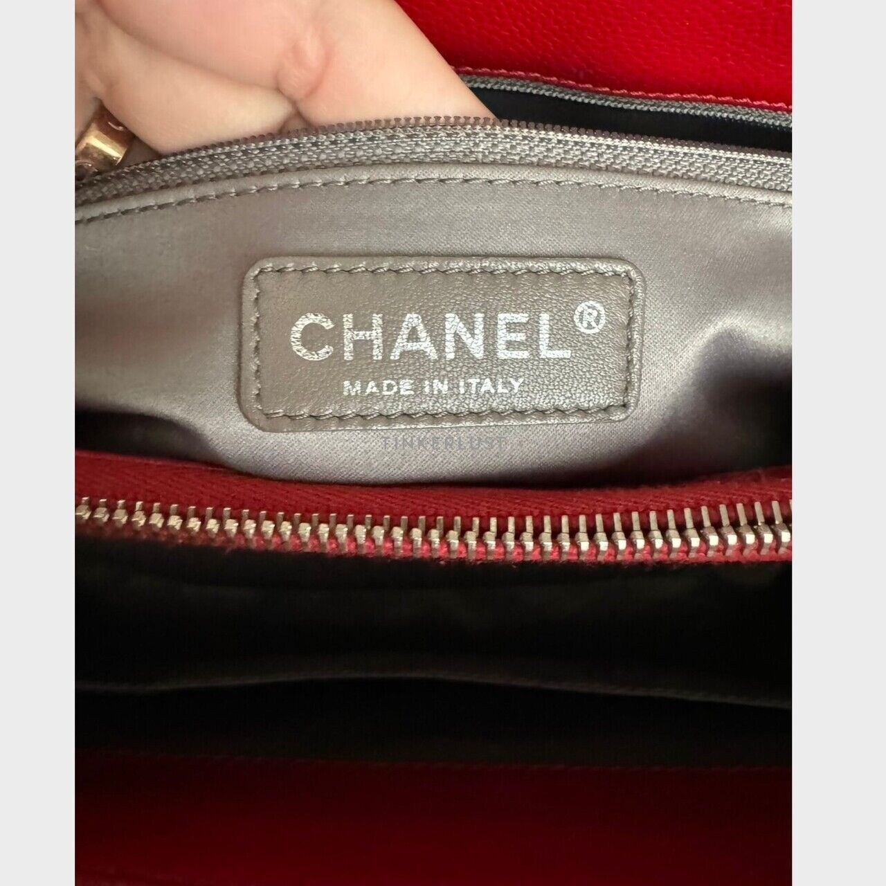 Chanel GST Red Caviar SHW Tote Bag