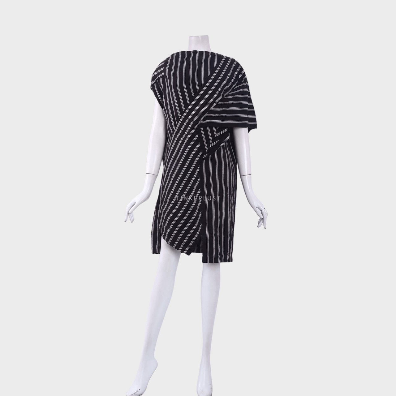 Lulu Lutfi Labibi Black & White Stripes Mini Dress