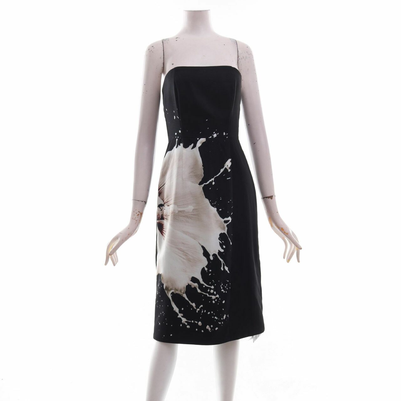 Nicola Finetti Black Multi Pattern Tube Mini Dress