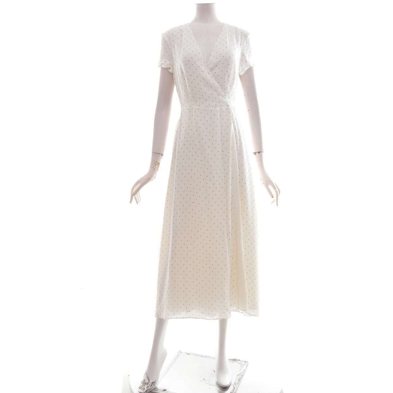 Jenni Kayne Off White Wrap Polkadots Long Dress