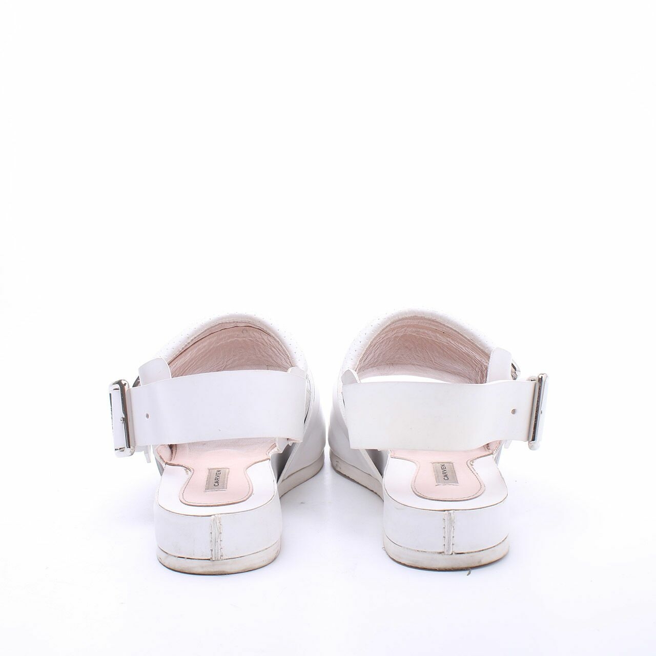 Carven White Leather Sandals