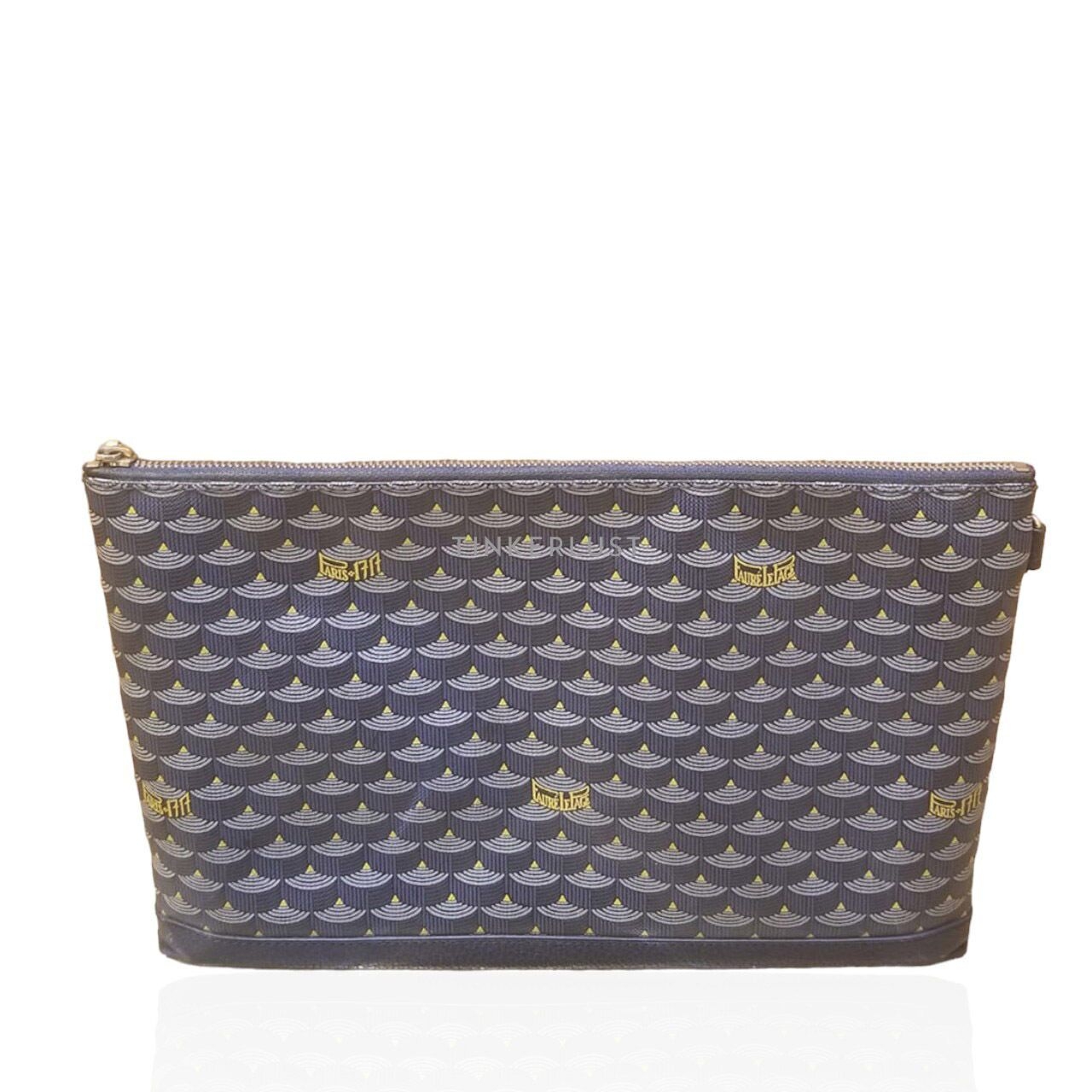Faure Le Page 29 Zip Pochette Coated Canvas & Leather Clutch