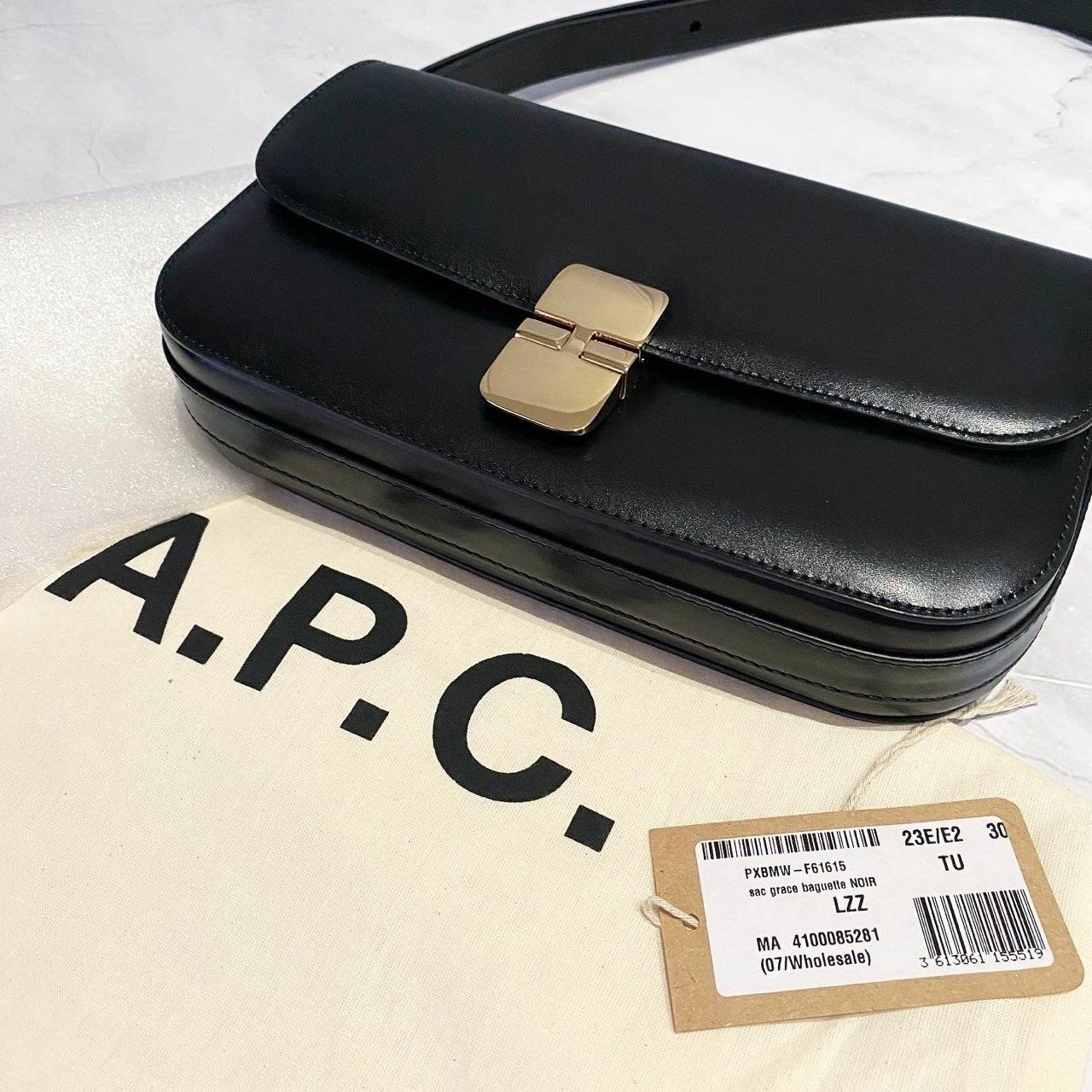 A.P.C Black Grace Baguette Bag