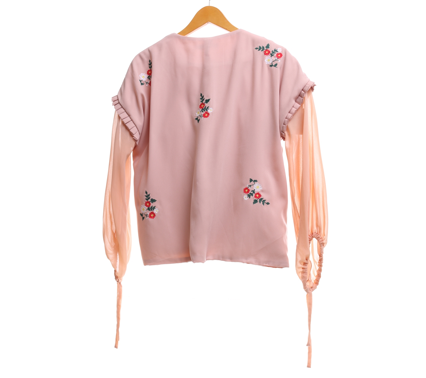 Ensemble Nude Embroidery Floral Outerwear