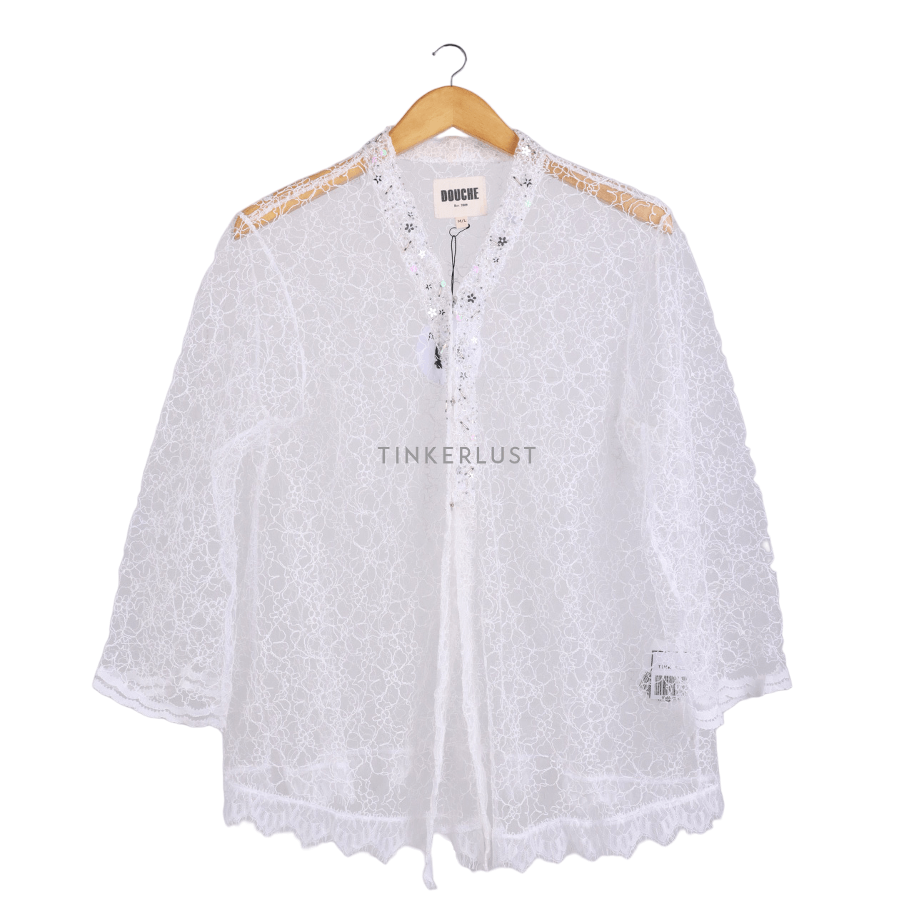 Douche White Lace Kimono