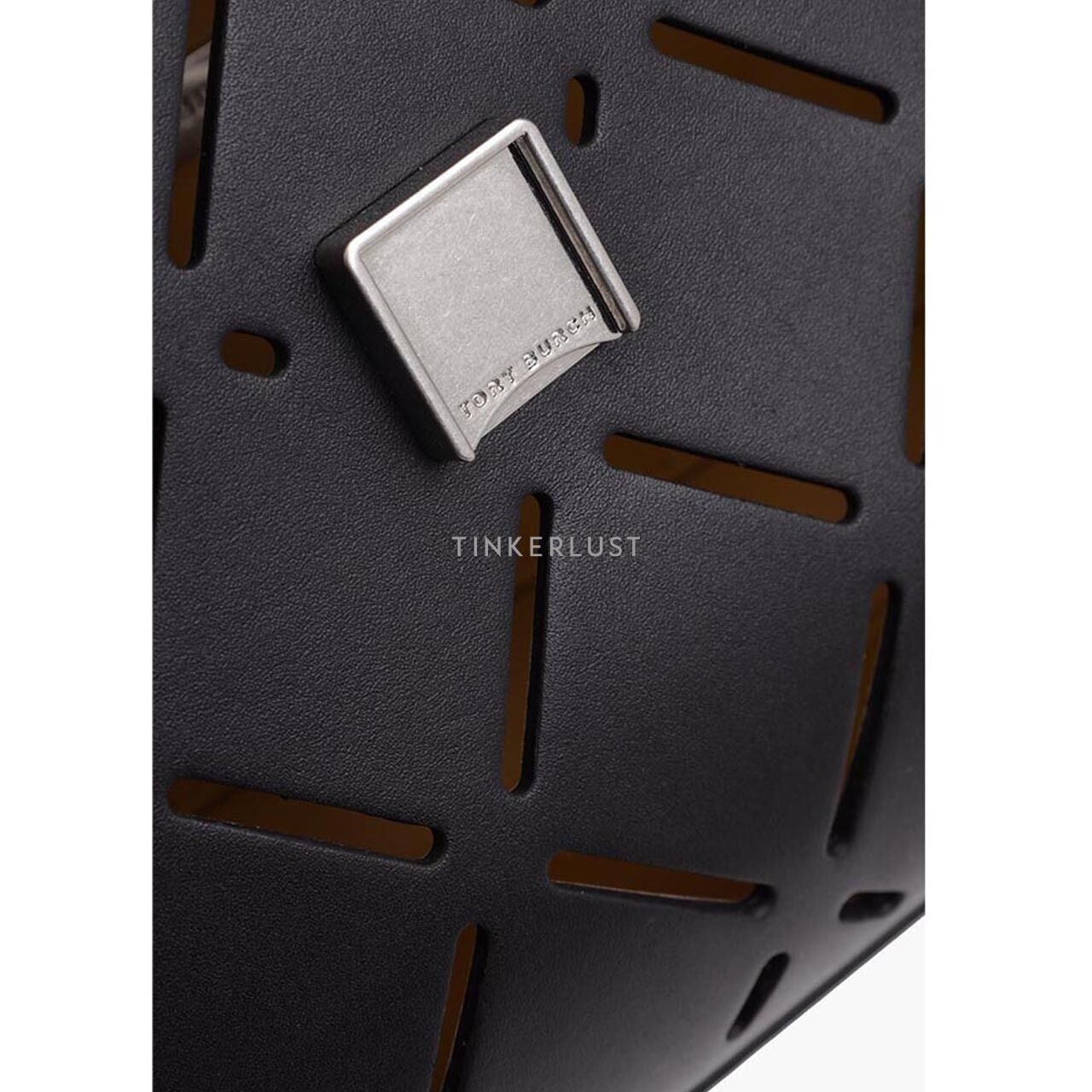 Tory Burch Medium Fleming Diamond Perforated Convertible in Black Shoulder Bag 