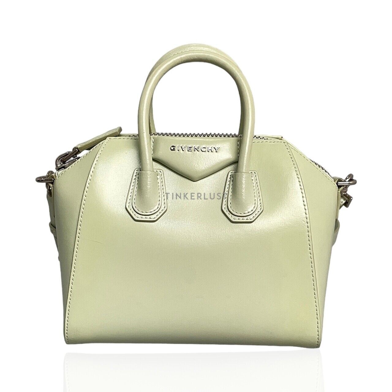 Givenchy Antigona Mini Aqua Green Shiny Lord Calfskin SHW Handbag