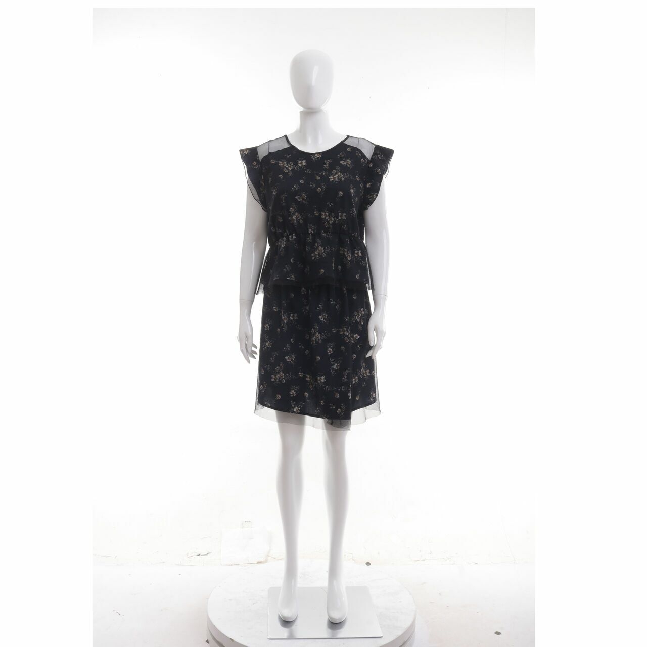 Something Borrowed Black & Navy Floral Two Piece