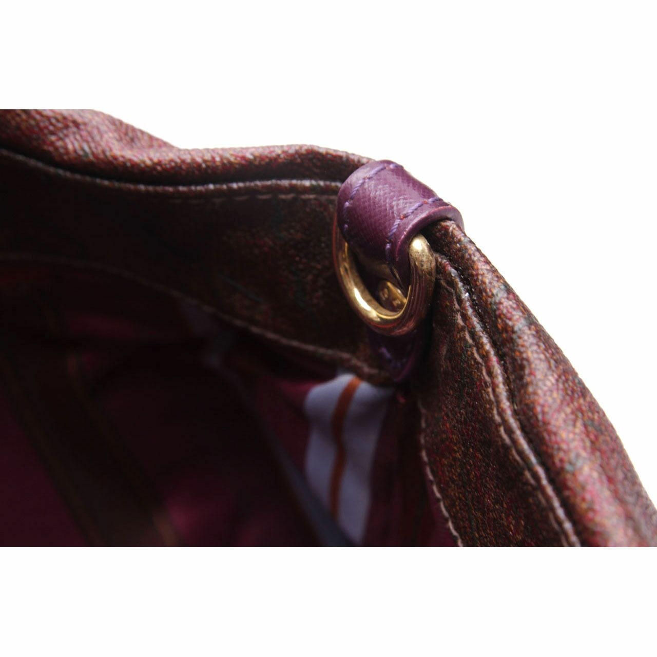 Etro Milano Brown Purple Shoulder Bag
