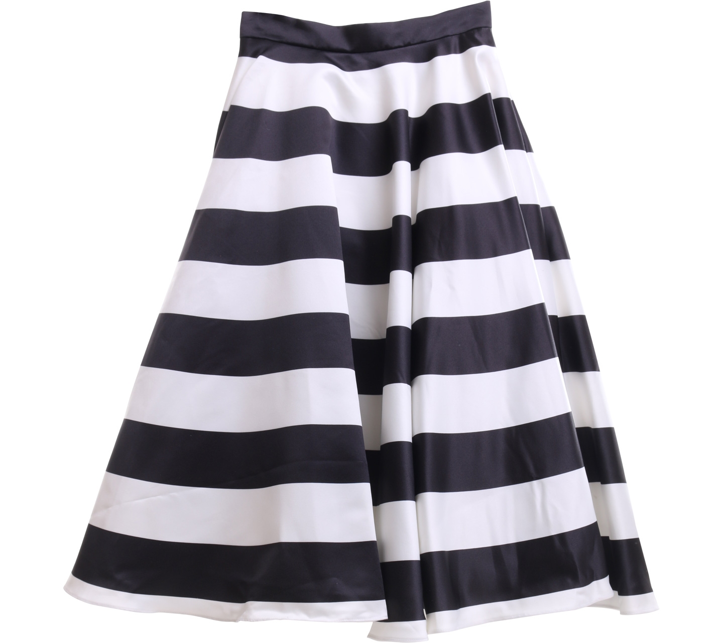 Bonschka Black And White Striped Midi Skirt
