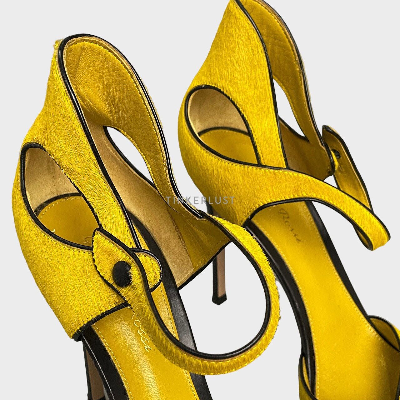 Gianvito Rossi Fur Yellow Heels