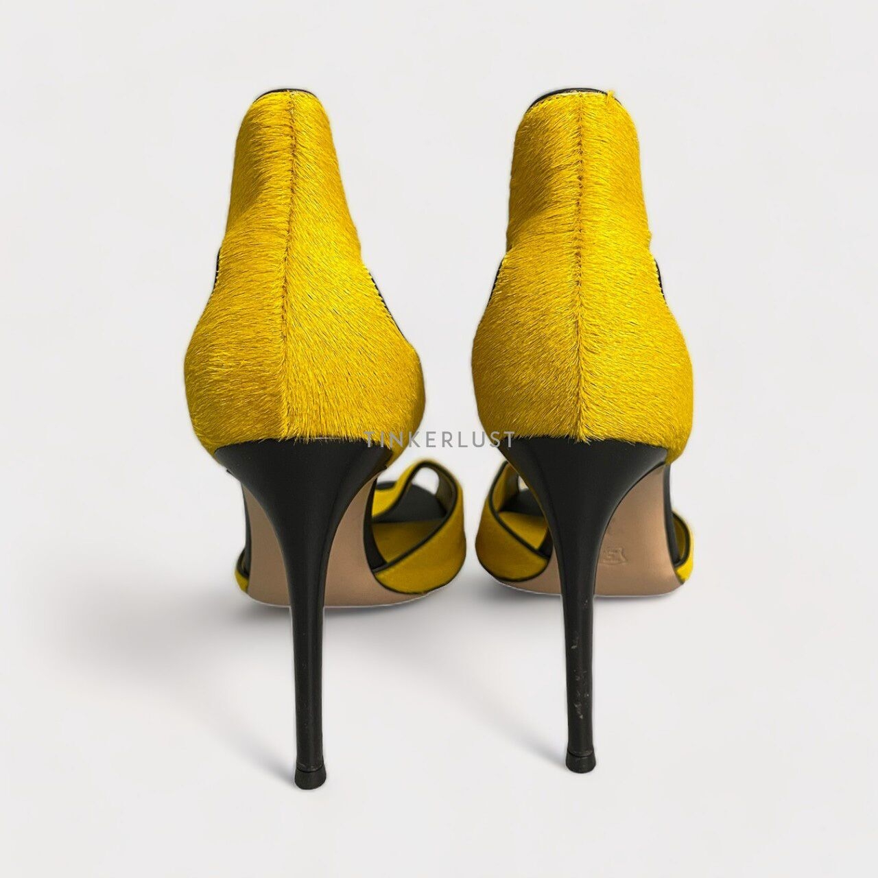 Gianvito Rossi Fur Yellow Heels