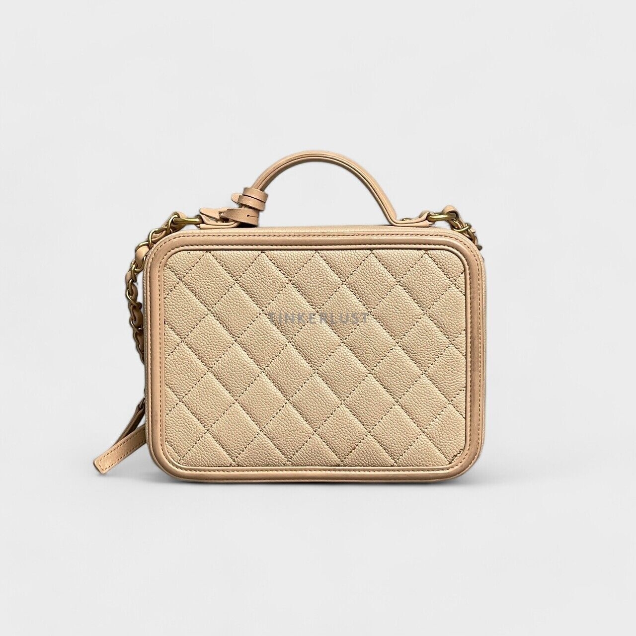 Chanel Vanity Medium Nude Caviar Case Bag 