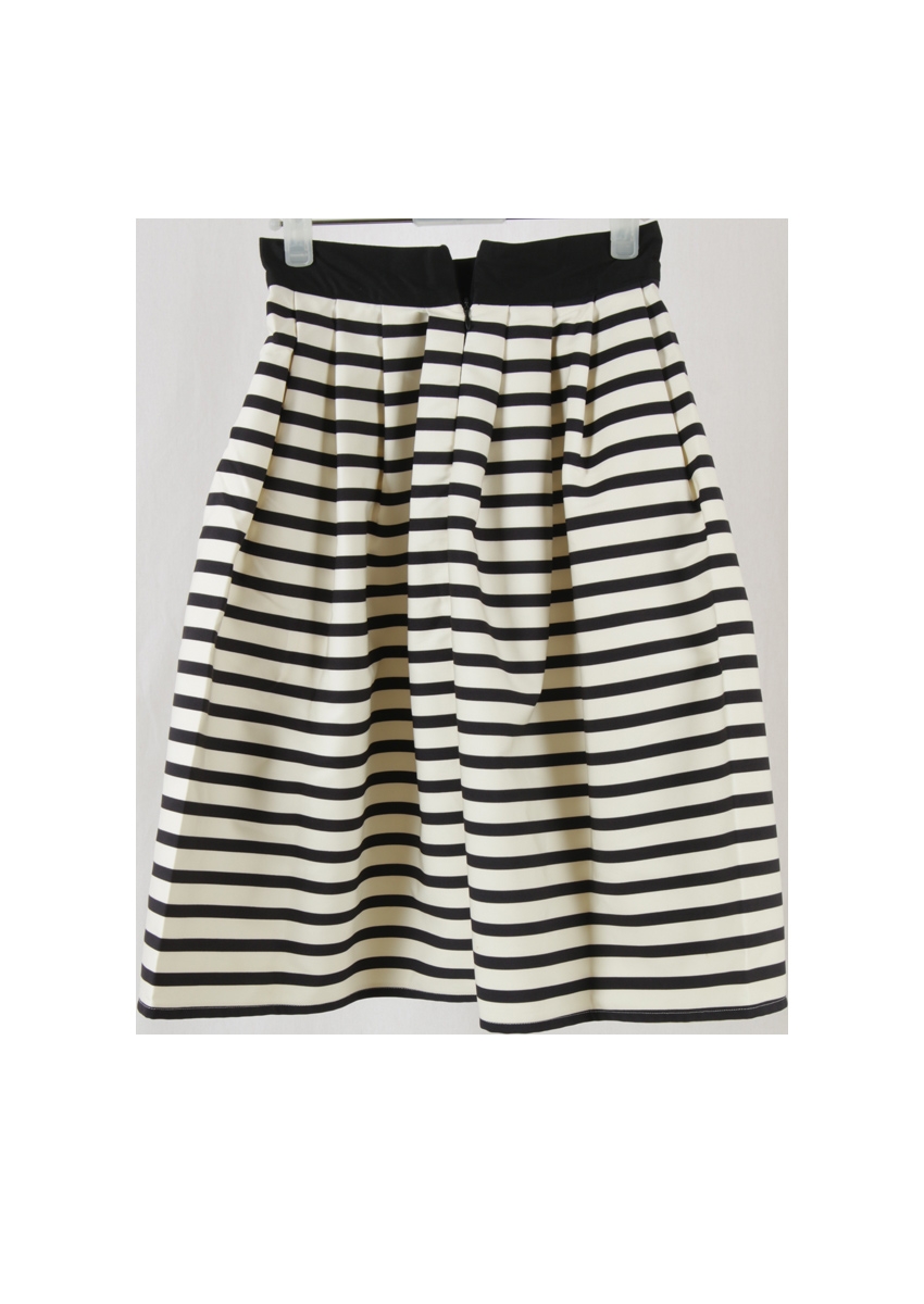 Suit Blanco Cream And Black Striped Skirt