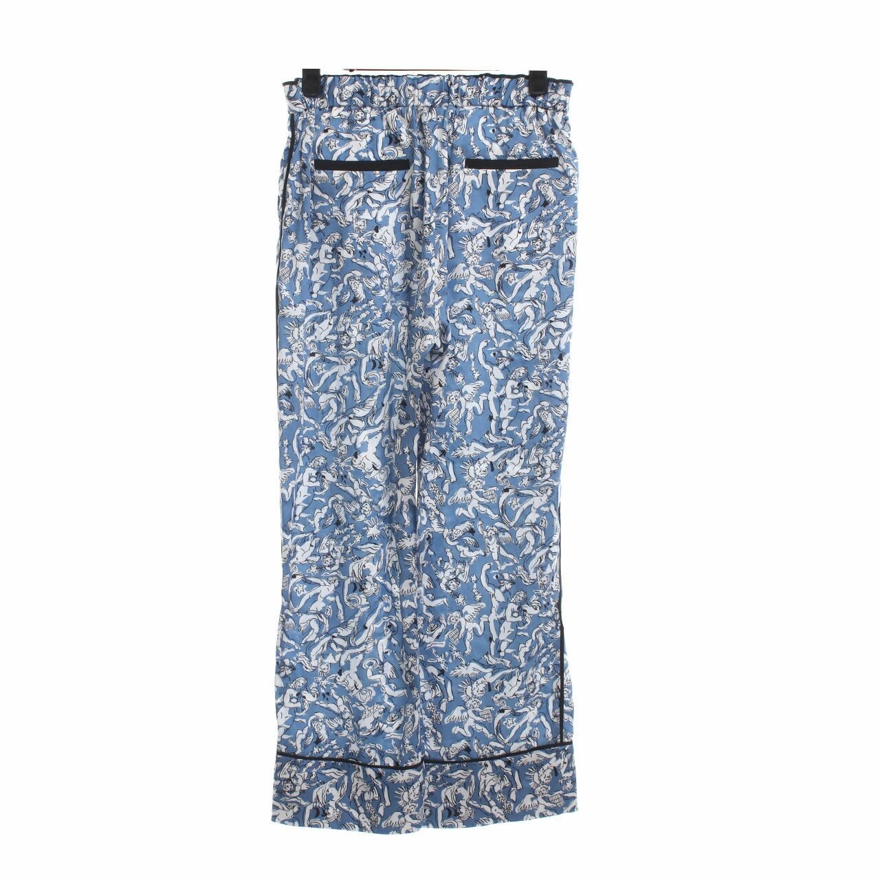 Victoria Beckham Blue Pattern Long Pants