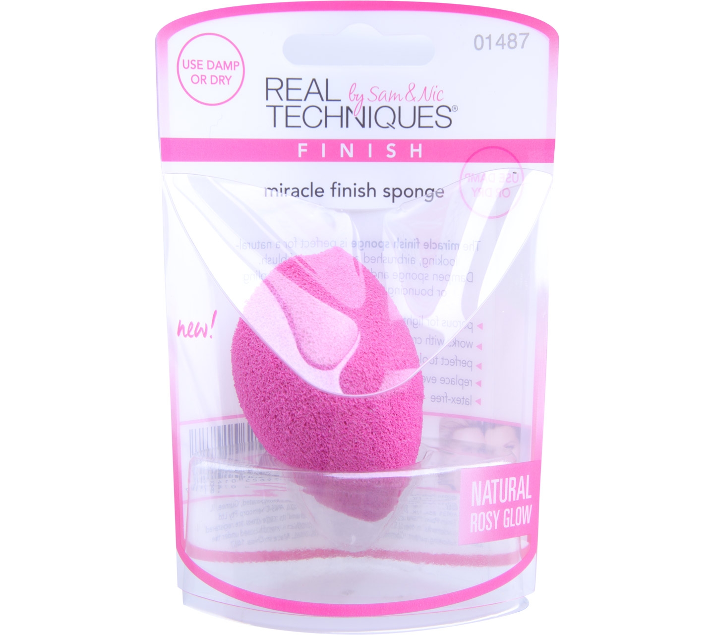 Real Techniques Pink Natural Rosy Glow Miracle Finish Sponge Tools