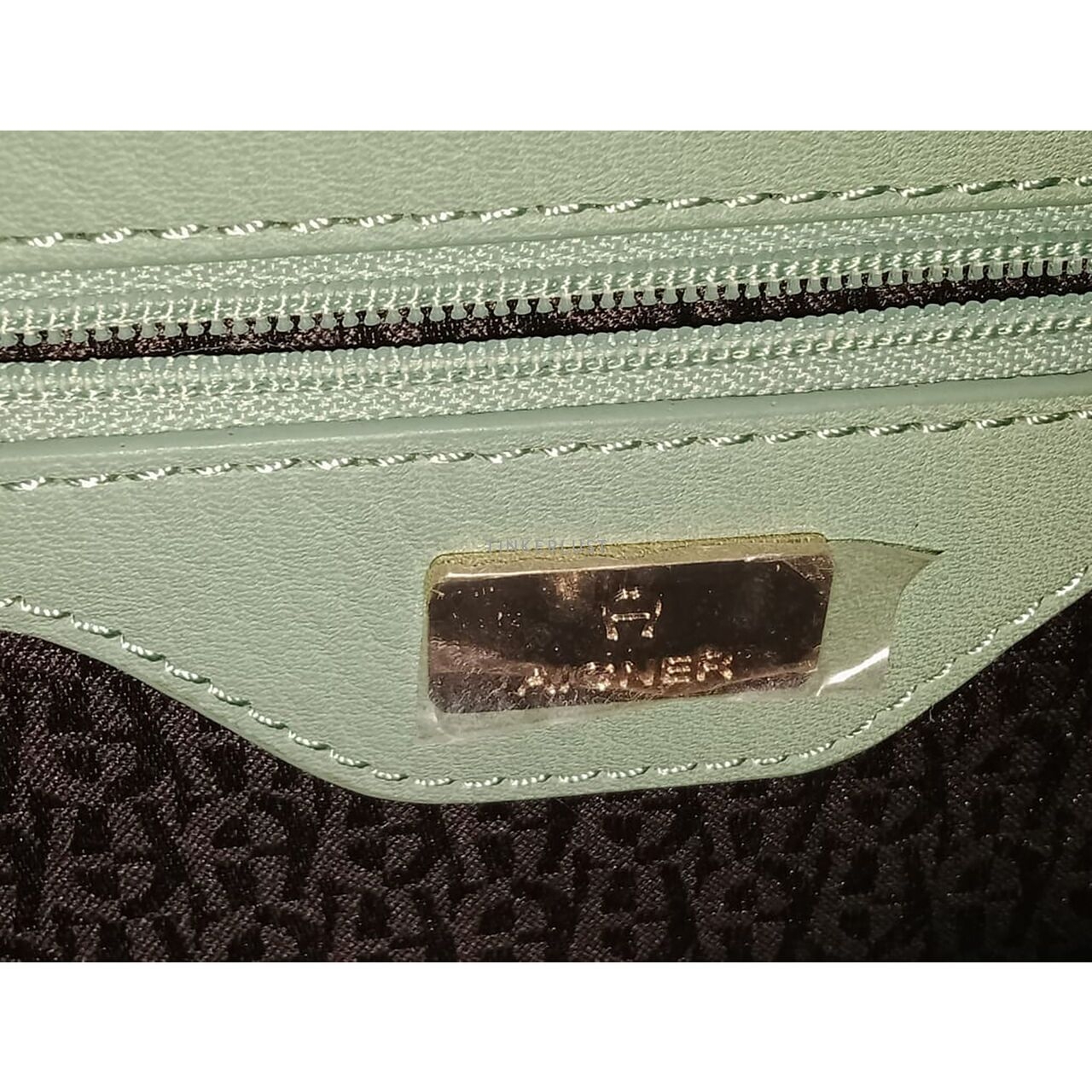 Aigner Tosca Green Leather Shoulder Bag