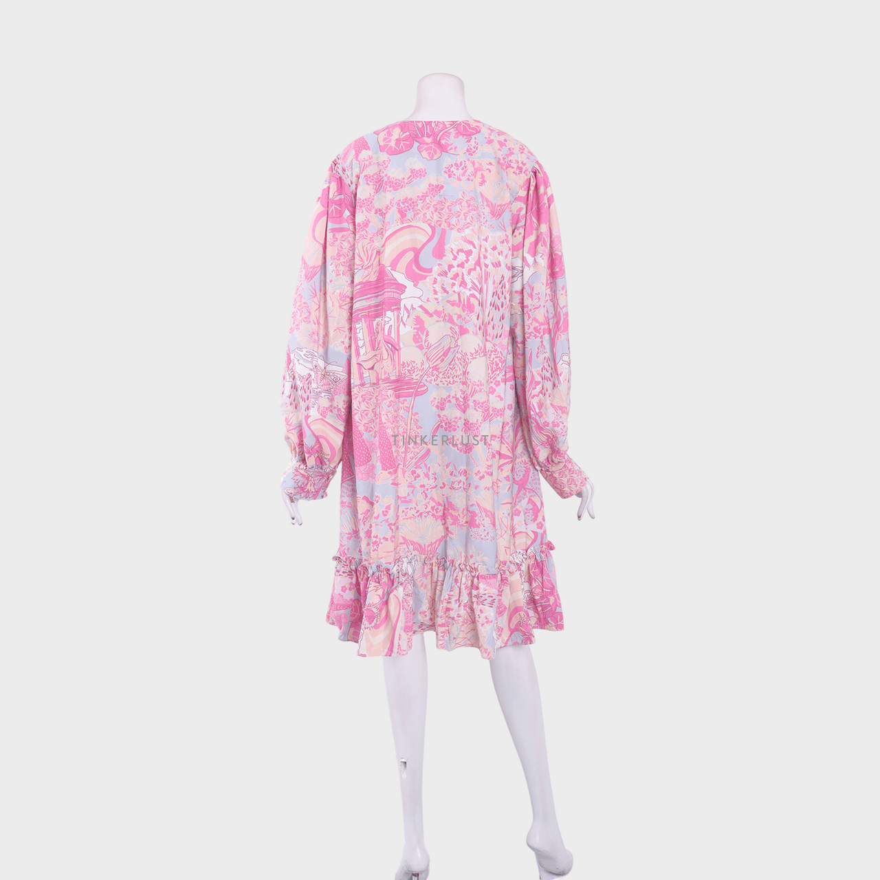 Vone Pink Floral Midi Dress